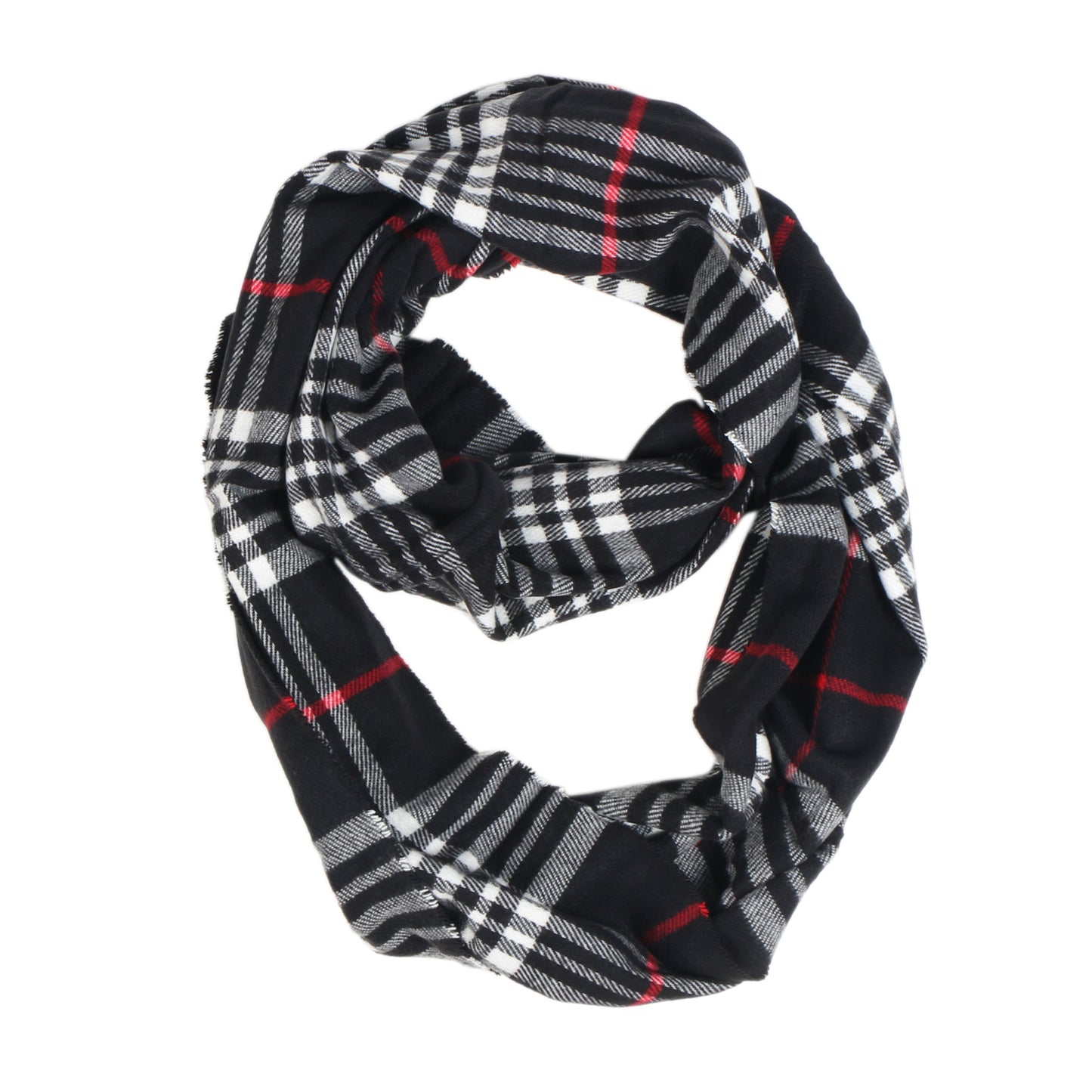 Cozy Men Women Winter Plaid Infinity Scarf - Stylish and Warm