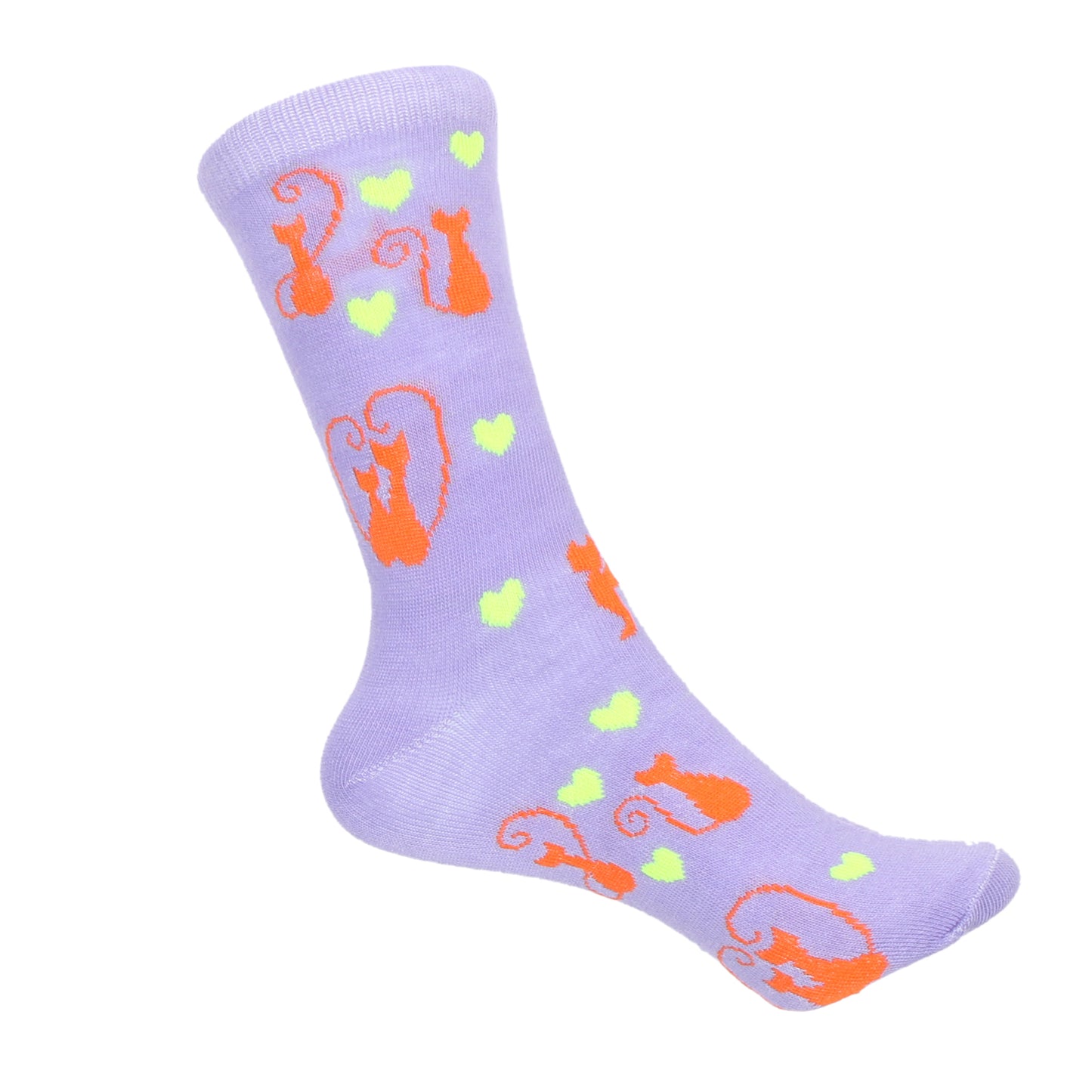 12 Pairs Women’s Lightweight Kittty Cat&Love Heart Patterned Cotton Crew Caual Cute Socks