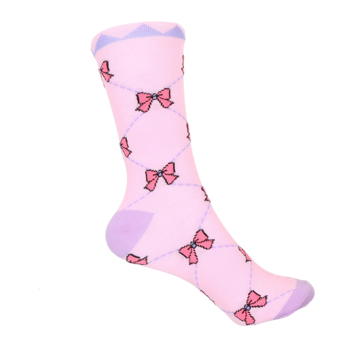 12 Pairs Women’s Lightweight Bow Tie Patterned Cotton Crew Caual Cute Socks