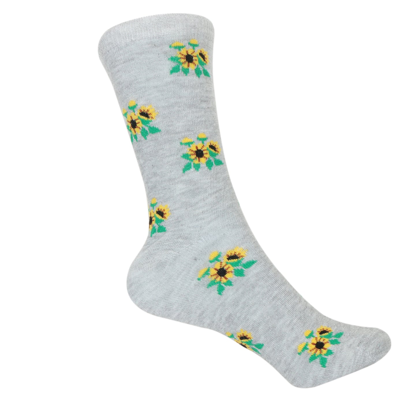 12 Pairs Women’s Lightweight Sunflower Patterned Cotton Crew Caual Cute Socks
