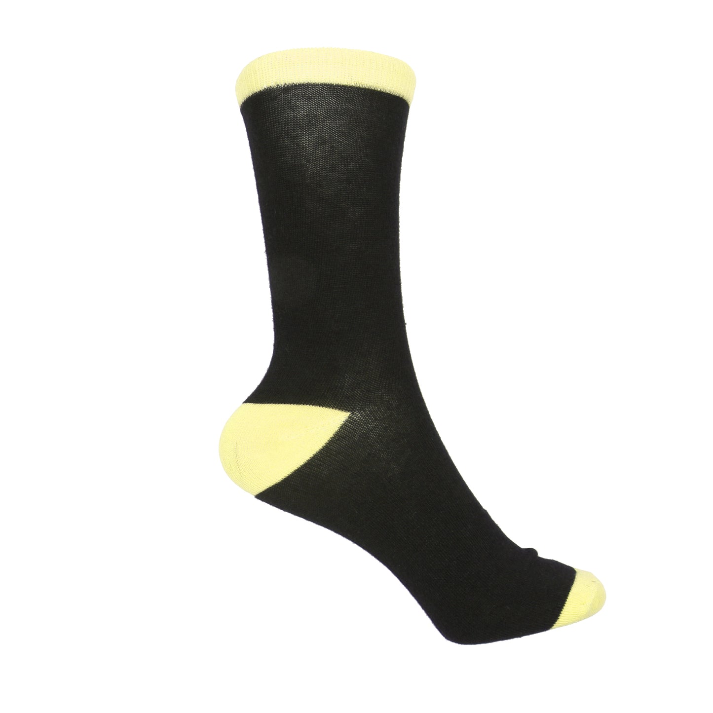 12 Pairs Women’s Lightweight Black Two Tone Solid Cotton Crew Caual Cute Socks