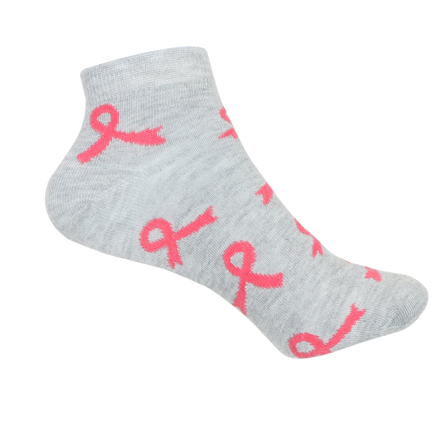 12 Pairs Women’s Lightweight Pink Ribbon Cotton Ankle Mid Quarter Mini Crew Breast Cancer Caual Socks