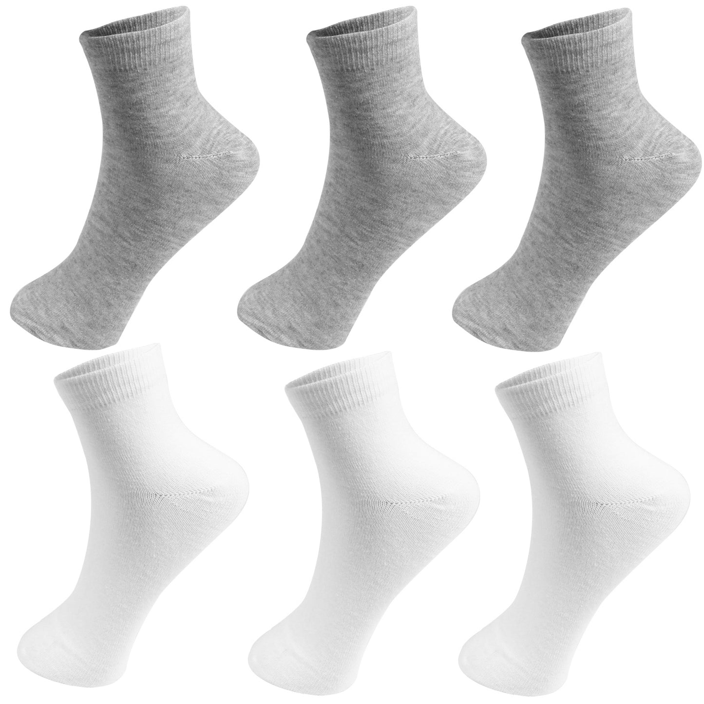 Men Women 6 Pairs Thin Cotton Mid Quarter Ankle Mini Crew Summer Socks Casual