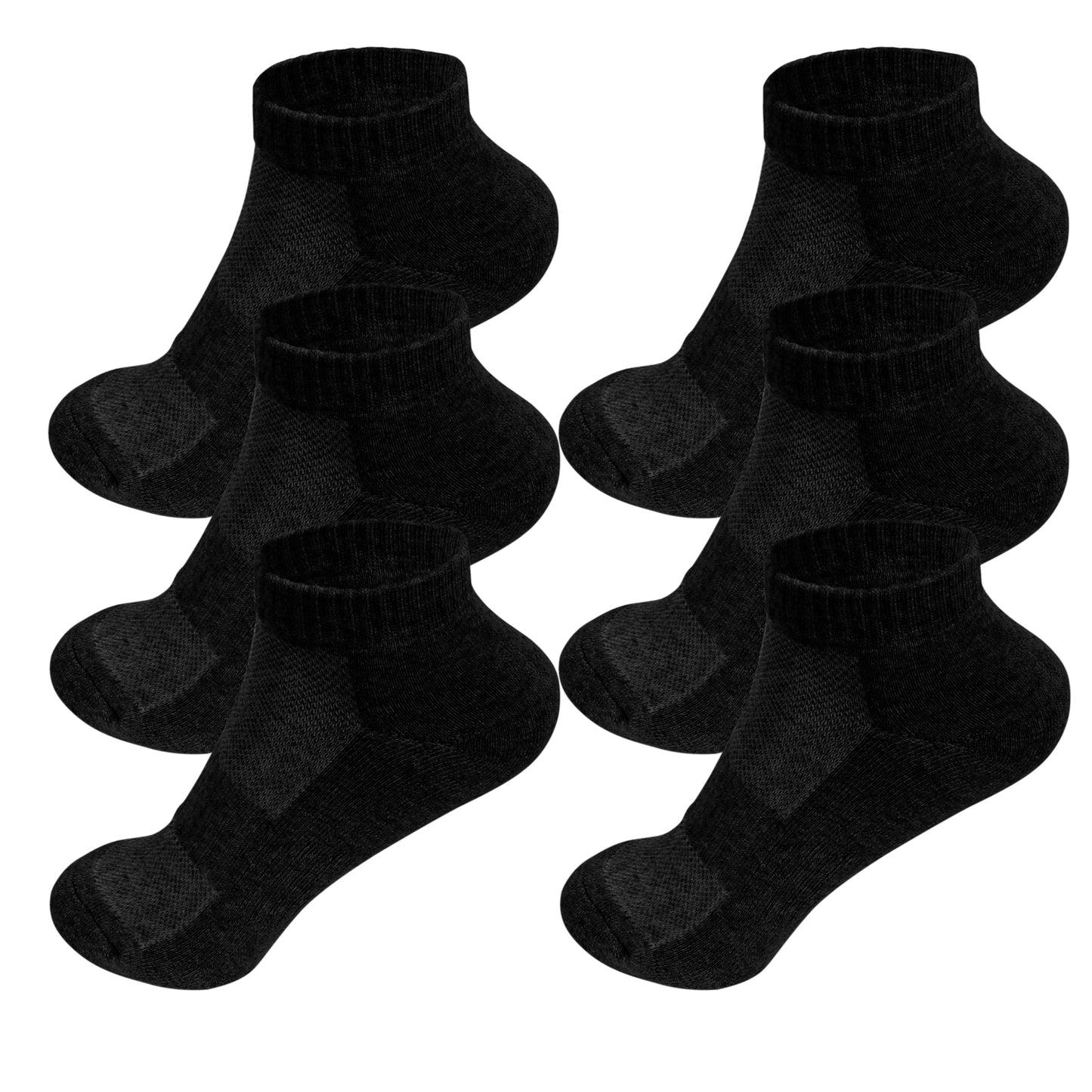 Women 6 Pairs Ankle Athletic Running Socks Low Cut Sports Mesh Cushioned Cotton Socks