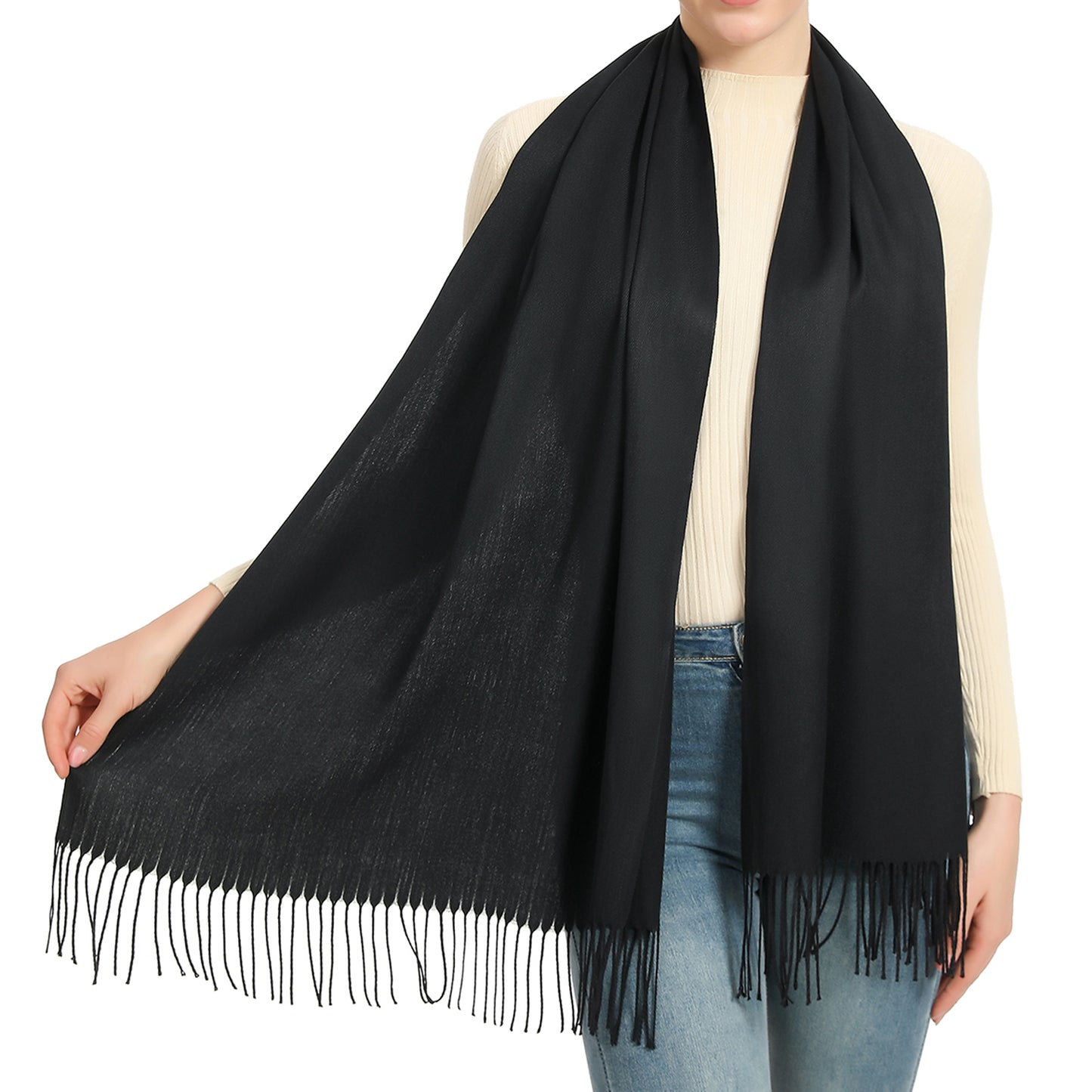 Women Solid Color Pashmina Scarf – Soft, Lightweight, and Elegant Wrap for All Seasons