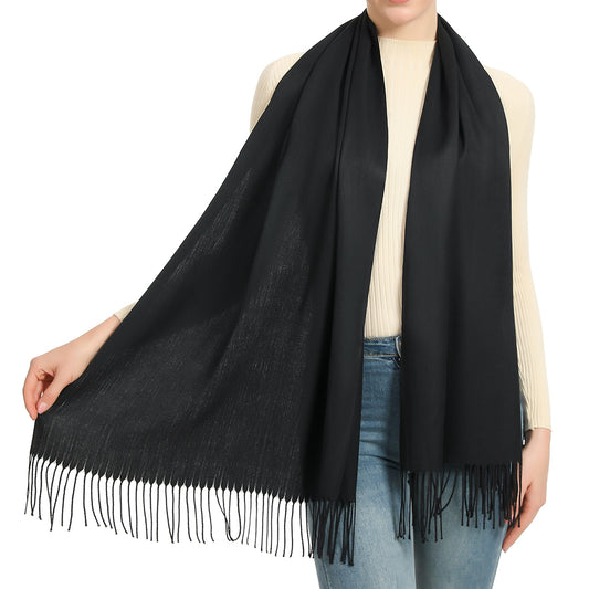 Women Solid Color Pashmina Scarf – Soft, Lightweight, and Elegant Wrap for All Seasons