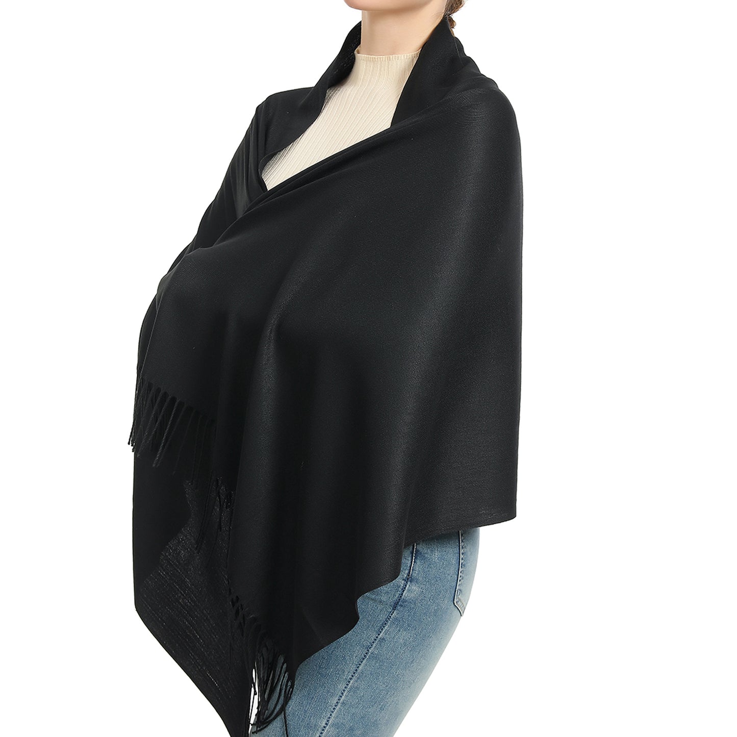 Women Solid Color Pashmina Scarf – Soft, Lightweight, and Elegant Wrap for All Seasons
