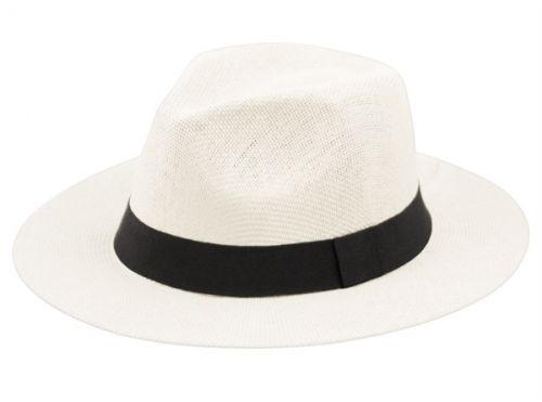 Women's Panama Fedora Beach Hat Wide Brim Strew Sun Protective