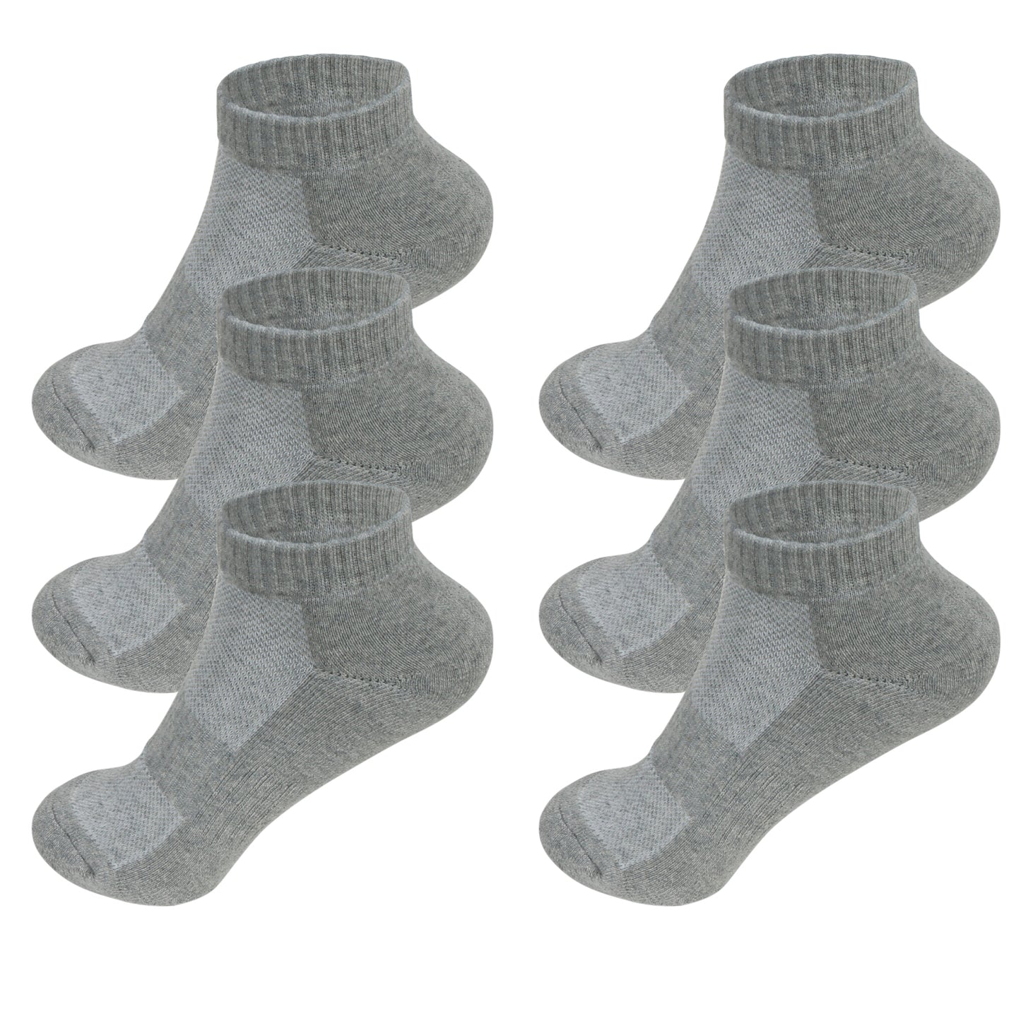 Women 6 Pairs Ankle Athletic Running Socks Low Cut Sports Mesh Cushioned Cotton Socks