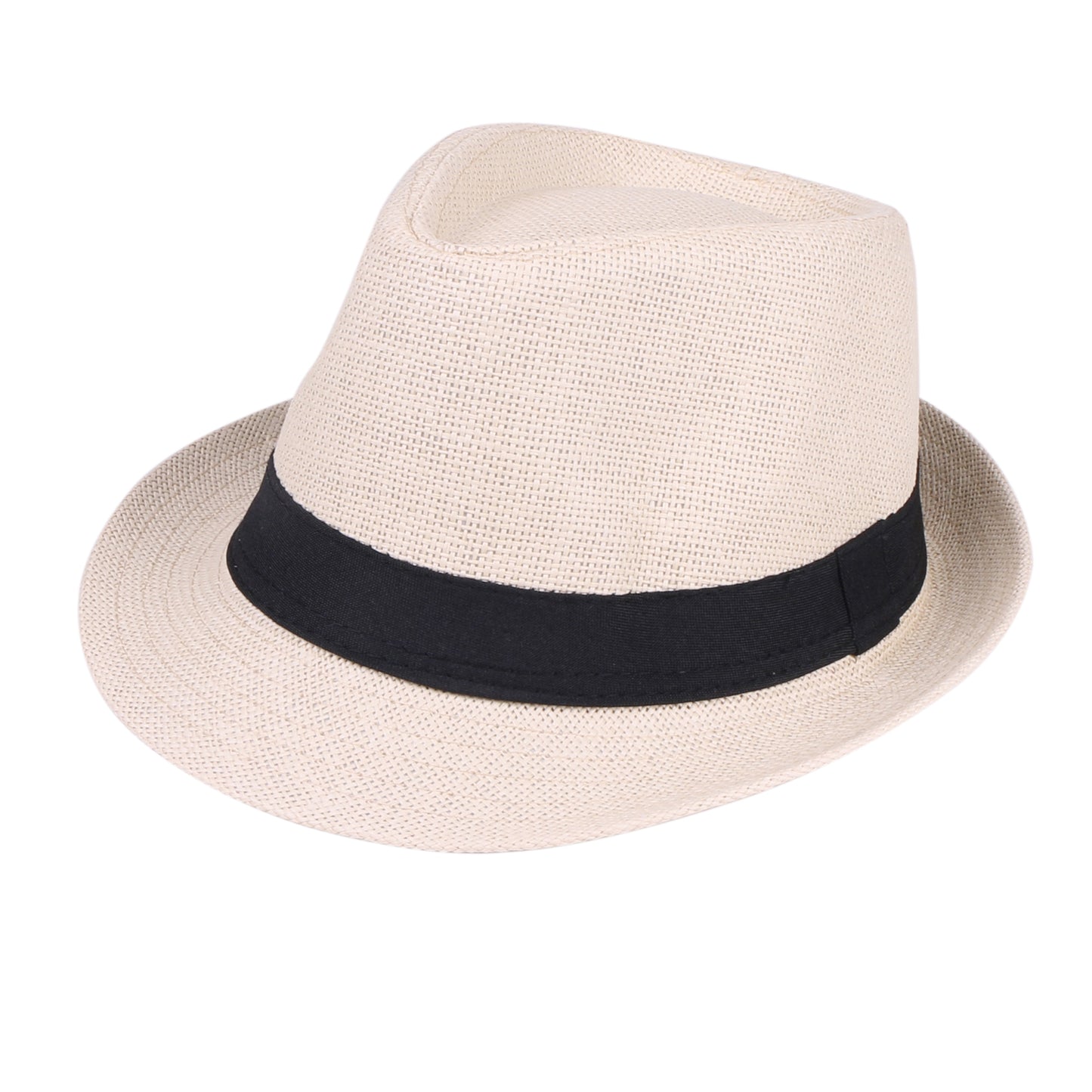 Men Women Fedora Straw Sun Hat – Roll-Up Short Brim Trilby Hat, UPF 50+ Beach Hat