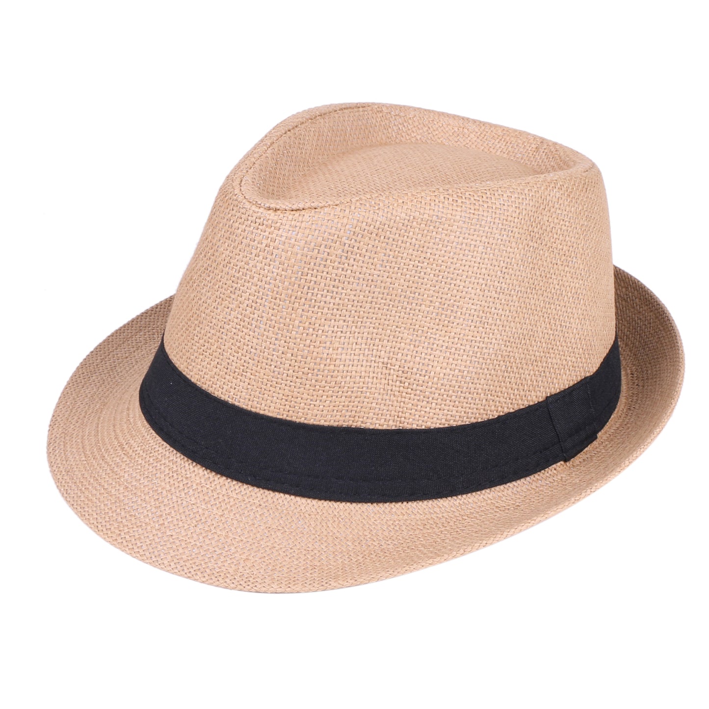 Men Women Fedora Straw Sun Hat – Roll-Up Short Brim Trilby Hat, UPF 50+ Beach Hat