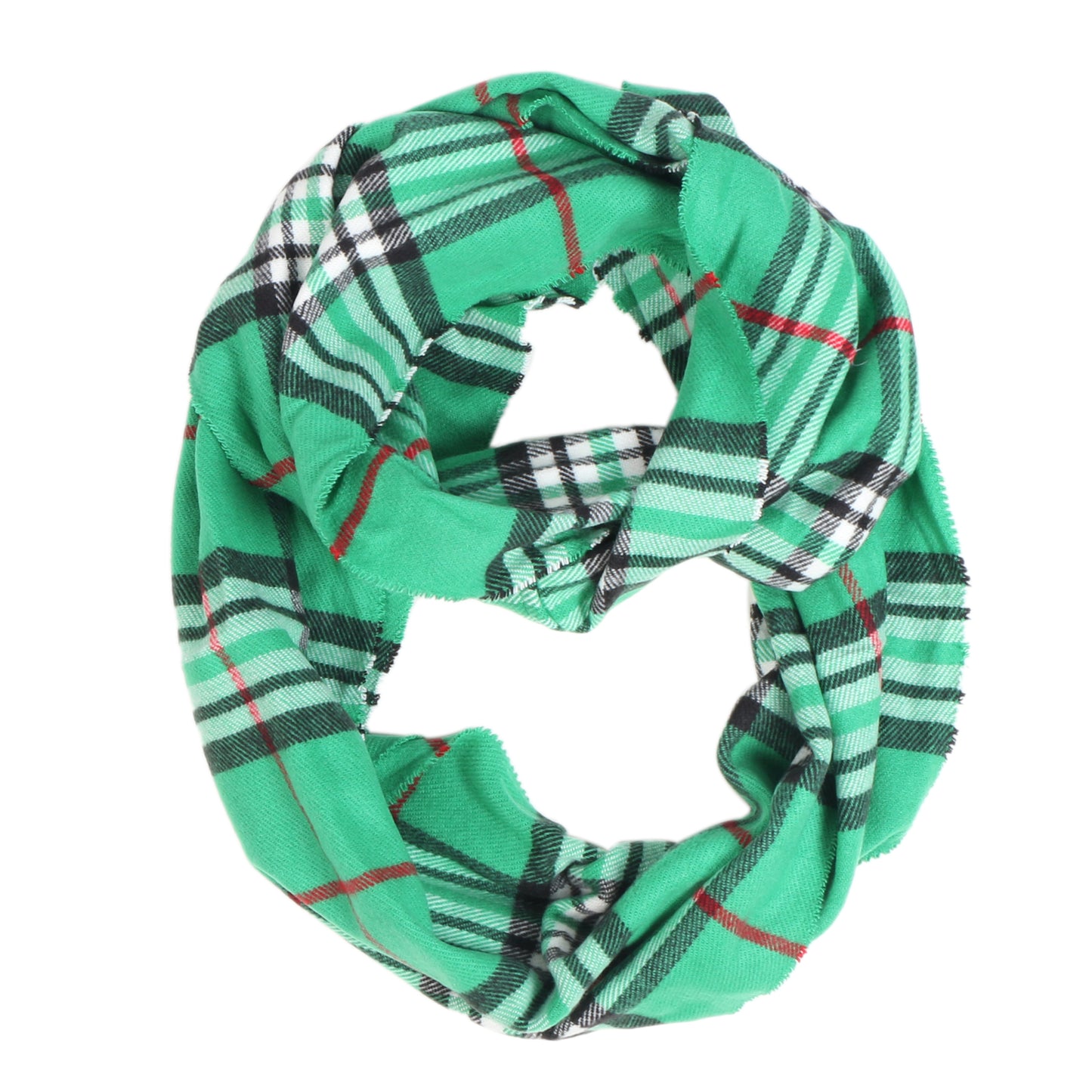Cozy Men Women Winter Plaid Infinity Scarf - Stylish and Warm