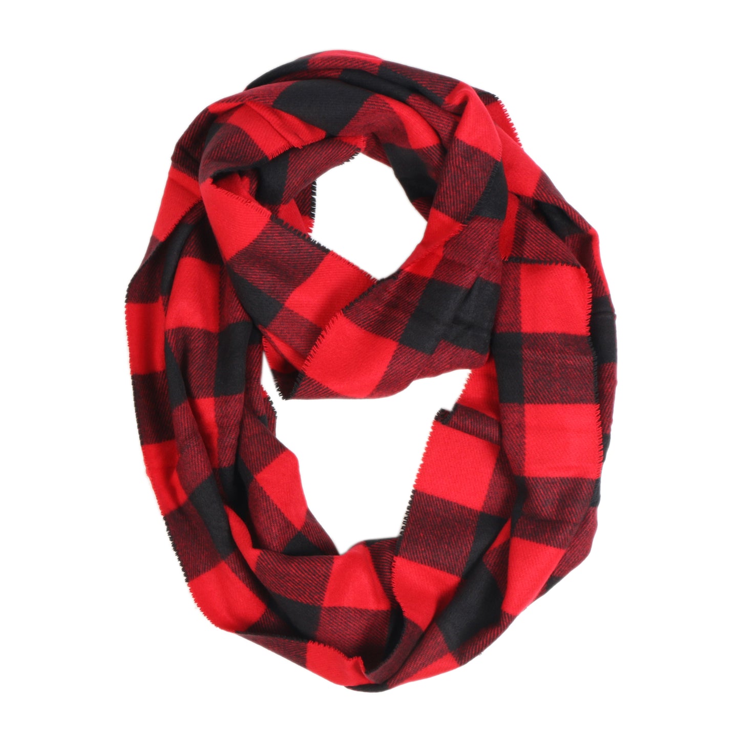 Cozy Men Women Winter Plaid Infinity Scarf - Stylish and Warm