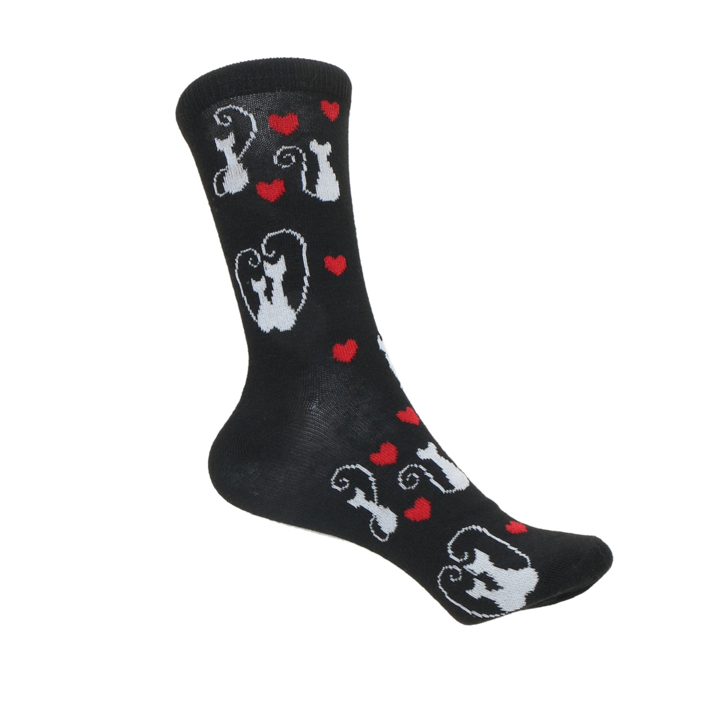 12 Pairs Women’s Lightweight Kittty Cat&Love Heart Patterned Cotton Crew Caual Cute Socks
