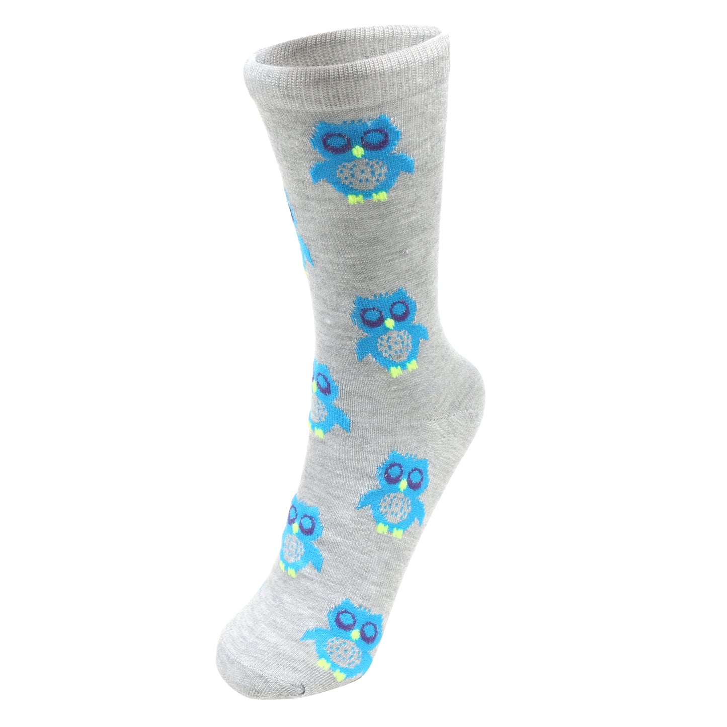 12 Pairs Women’s Lightweight Owl Patterned Cotton Crew Caual Cute Socks