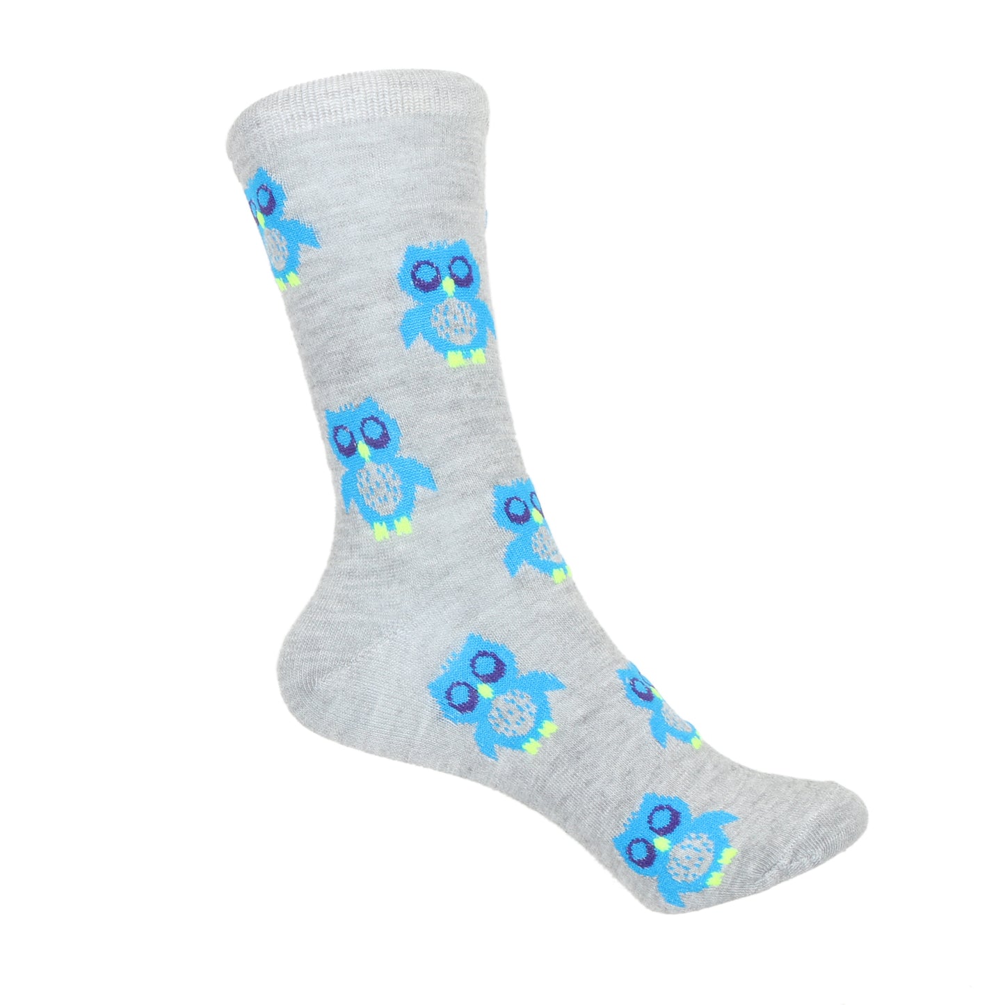 12 Pairs Women’s Lightweight Owl Patterned Cotton Crew Caual Cute Socks