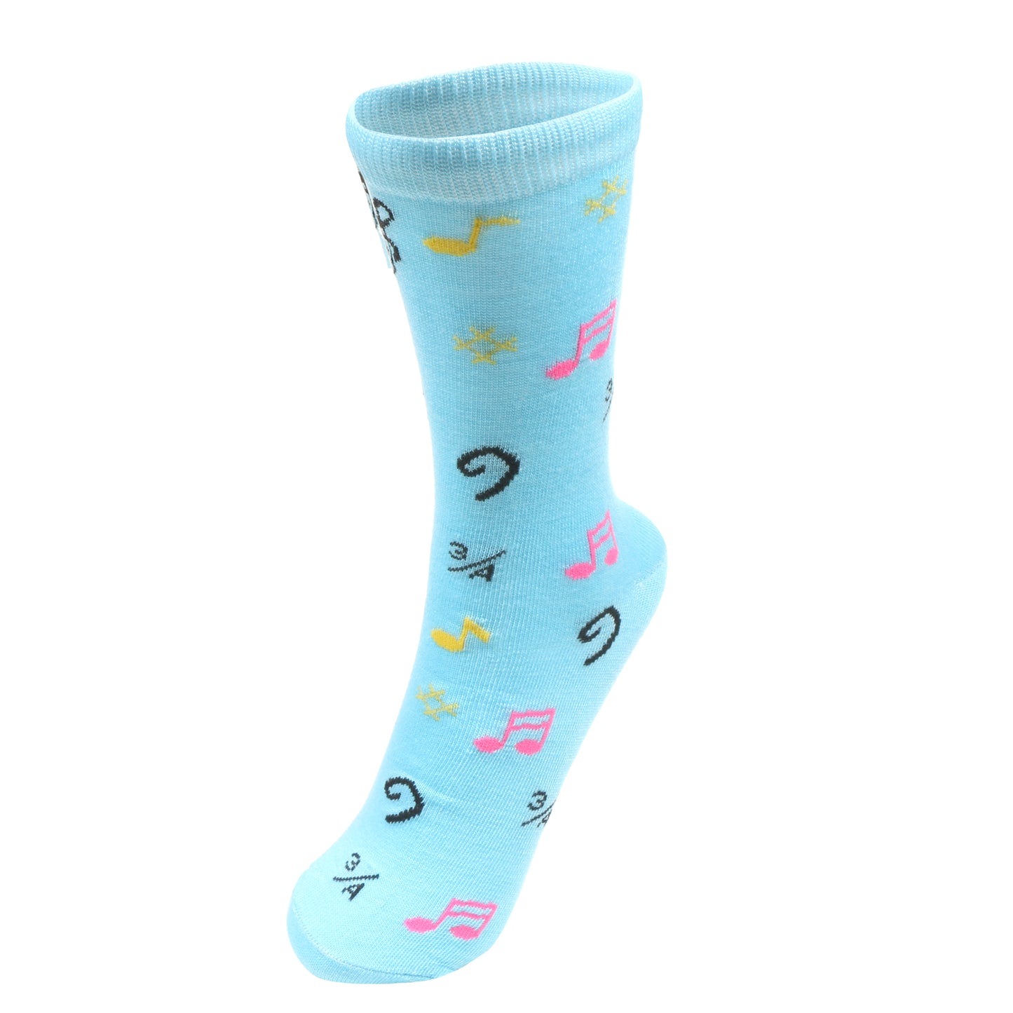 12 Pairs Women’s Lightweight Music Note Cotton Crew Caual Cute Socks
