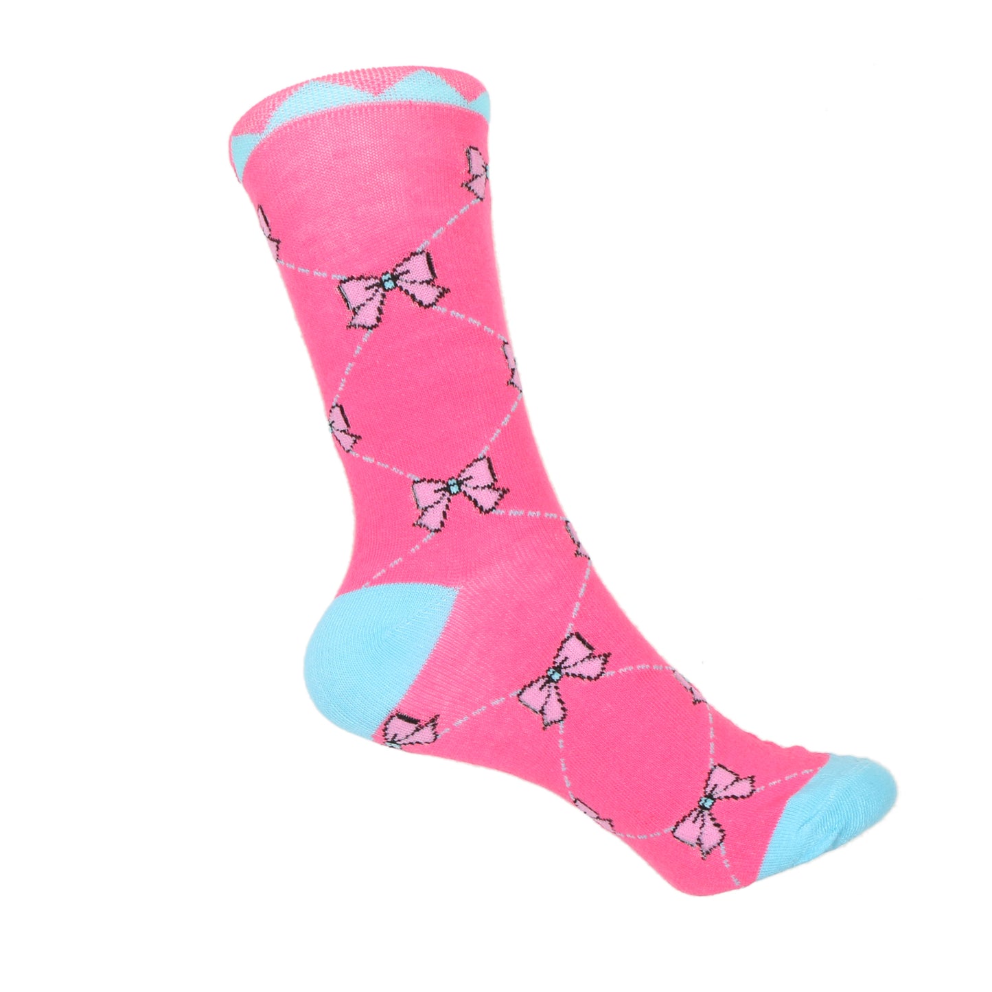 12 Pairs Women’s Lightweight Bow Tie Patterned Cotton Crew Caual Cute Socks