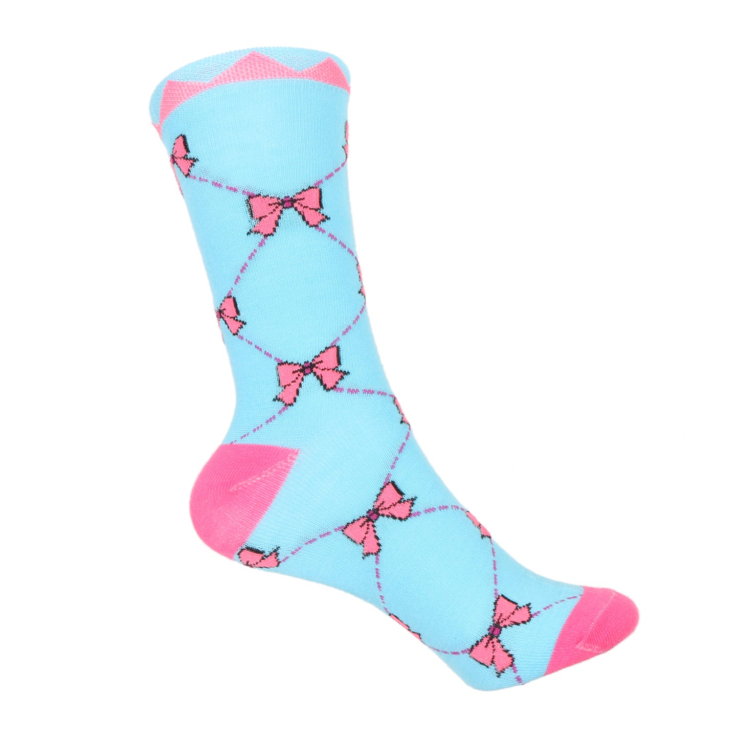 12 Pairs Women’s Lightweight Bow Tie Patterned Cotton Crew Caual Cute Socks