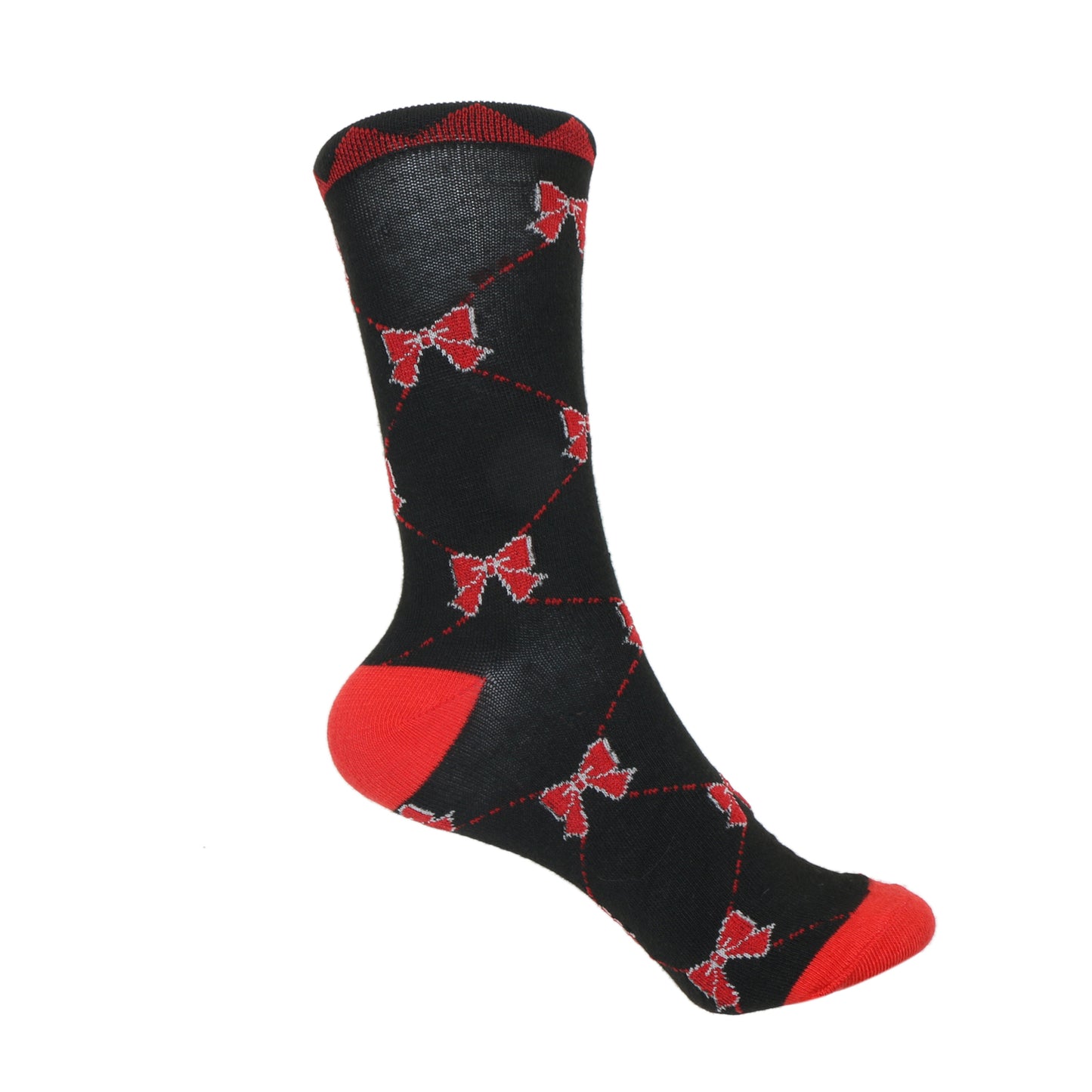 12 Pairs Women’s Lightweight Bow Tie Patterned Cotton Crew Caual Cute Socks