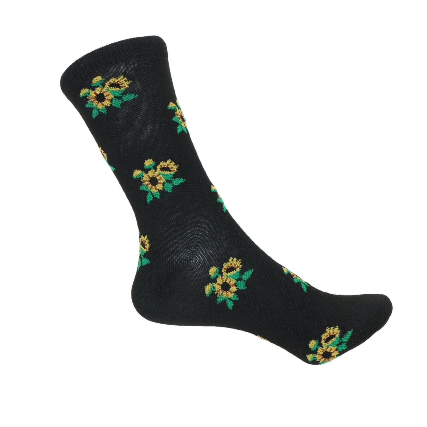 12 Pairs Women’s Lightweight Sunflower Patterned Cotton Crew Caual Cute Socks