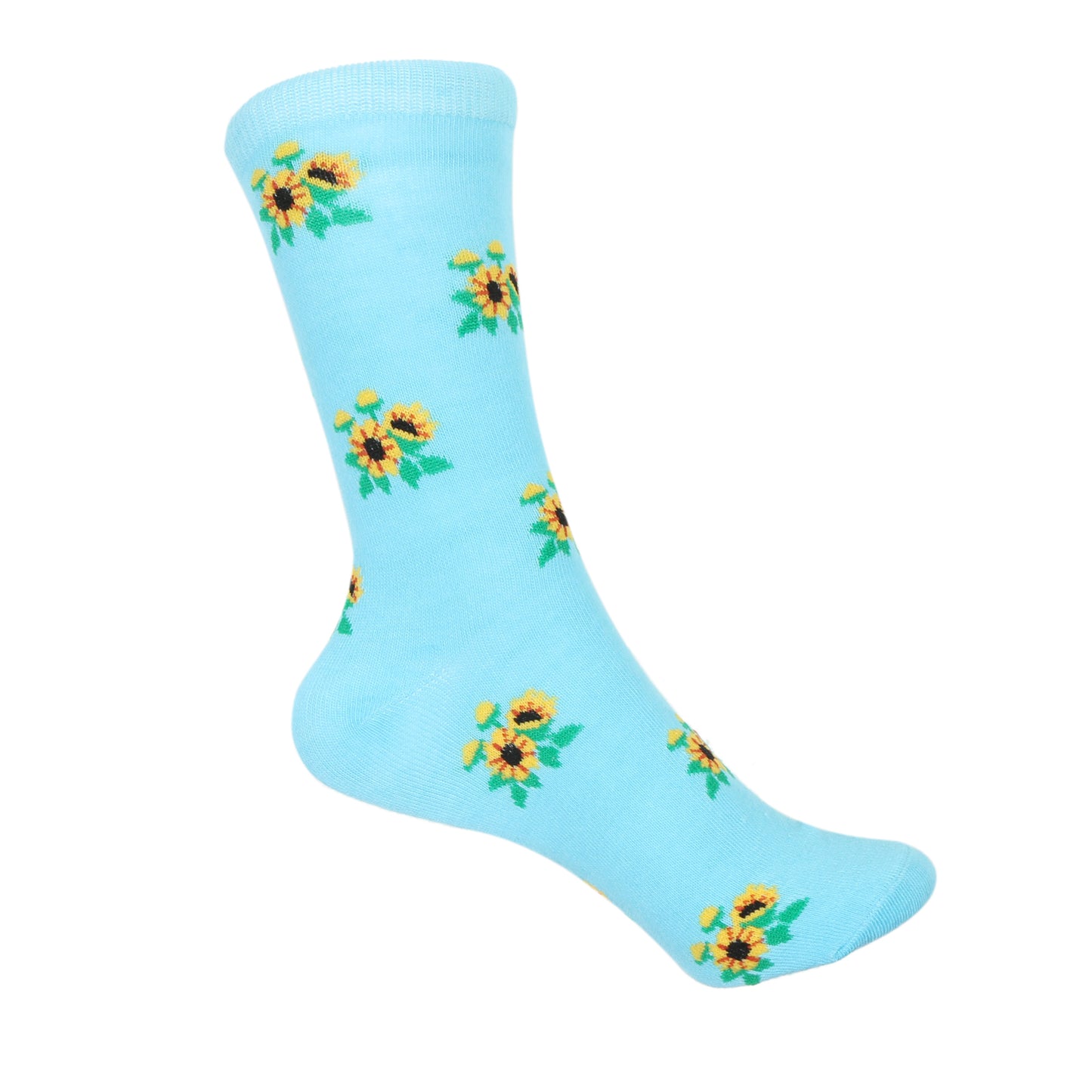 12 Pairs Women’s Lightweight Sunflower Patterned Cotton Crew Caual Cute Socks
