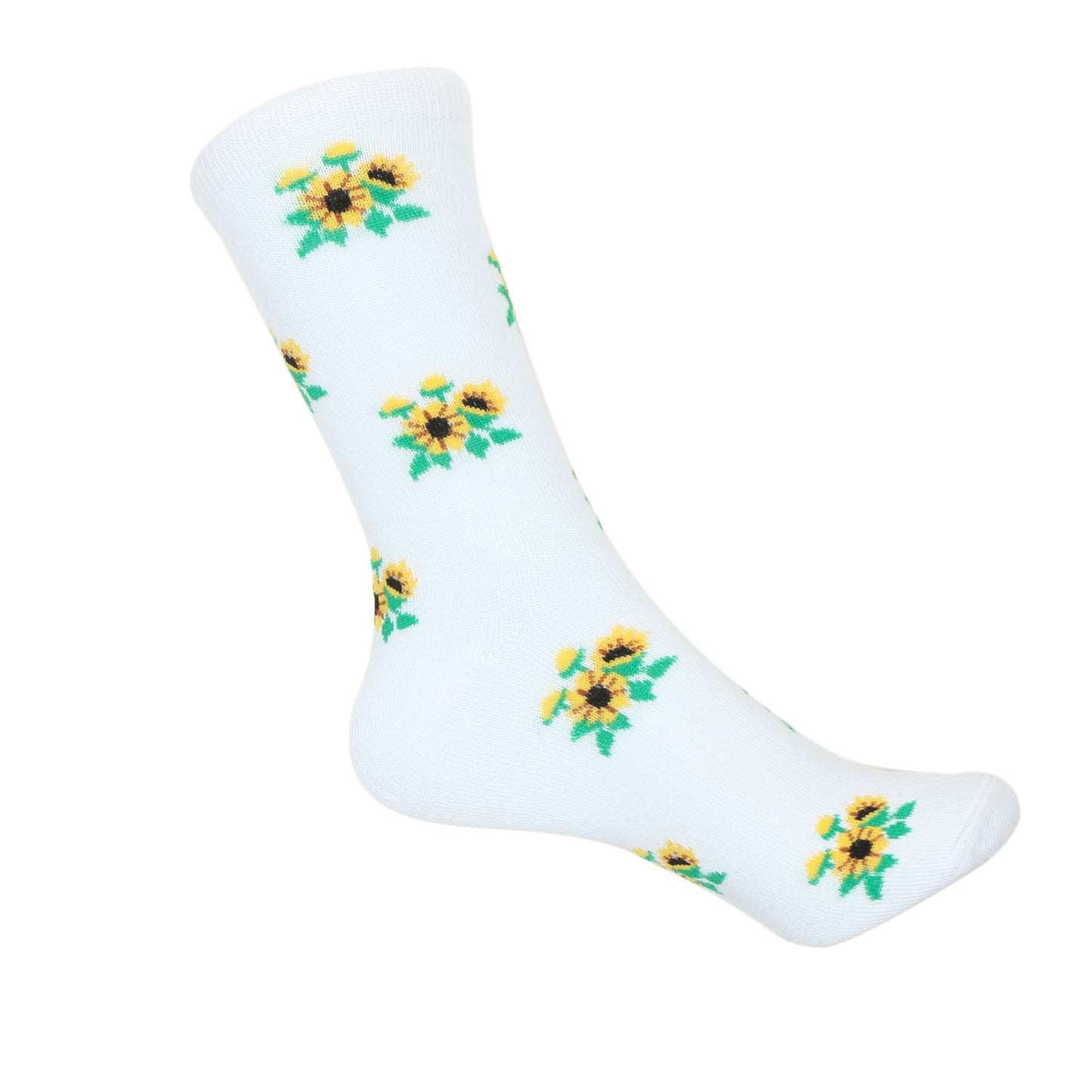 12 Pairs Women’s Lightweight Sunflower Patterned Cotton Crew Caual Cute Socks