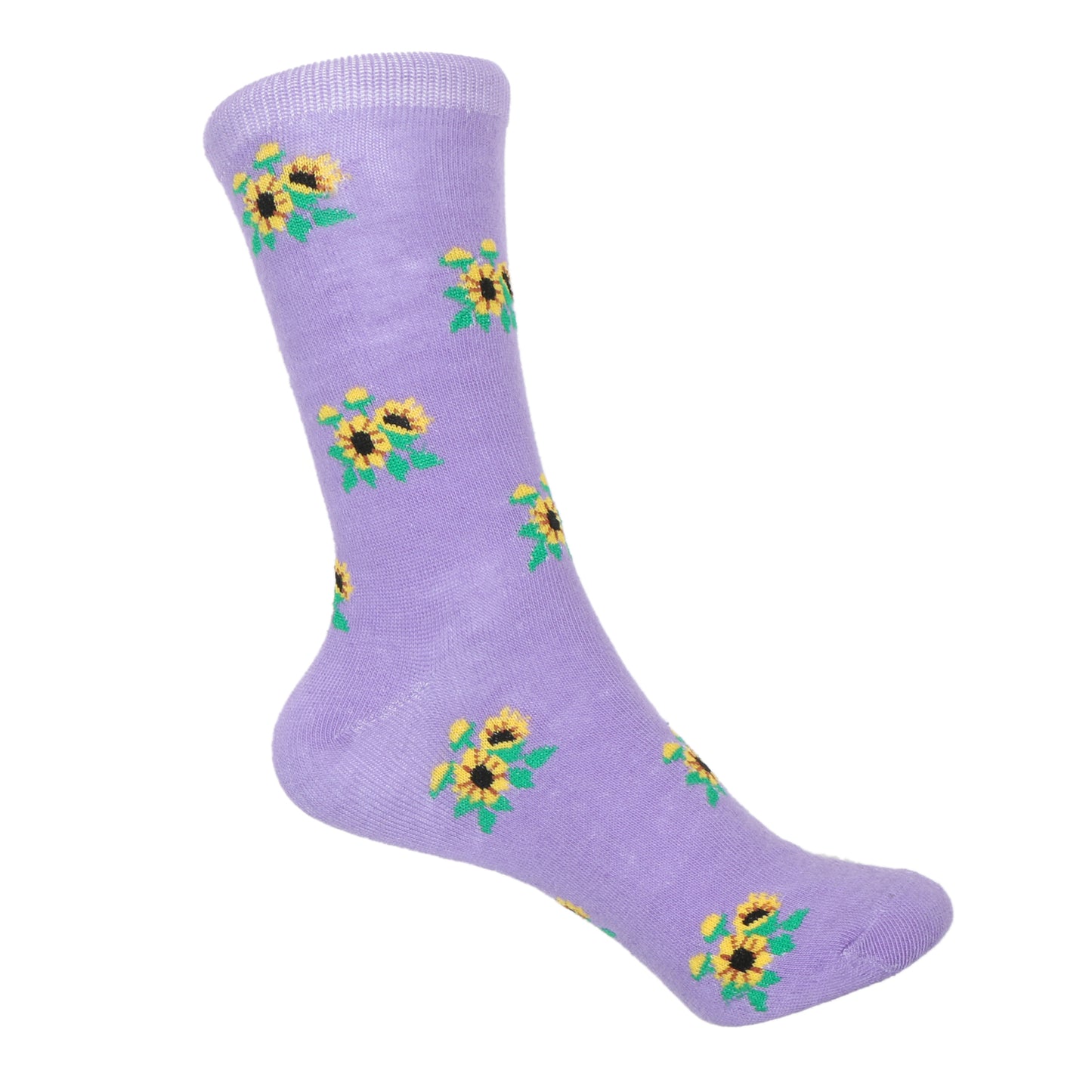 12 Pairs Women’s Lightweight Sunflower Patterned Cotton Crew Caual Cute Socks