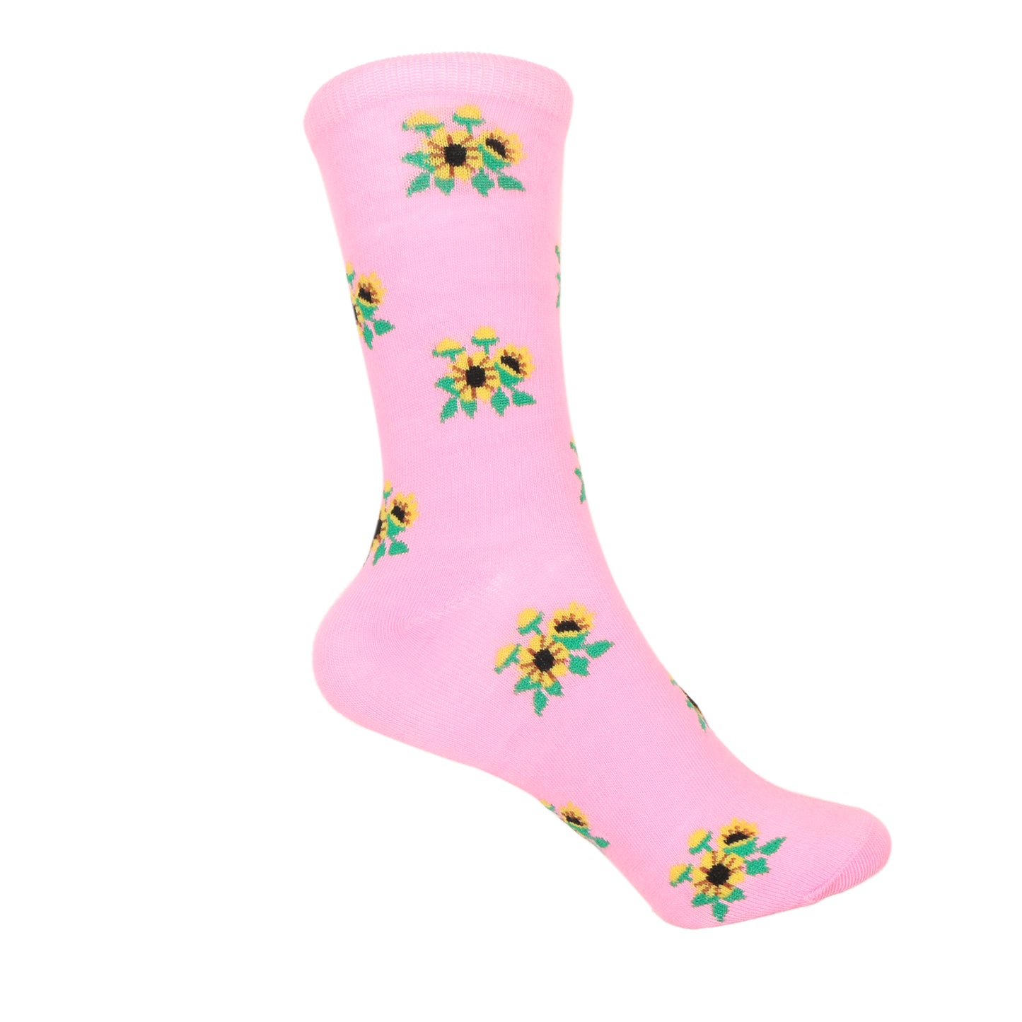 12 Pairs Women’s Lightweight Sunflower Patterned Cotton Crew Caual Cute Socks