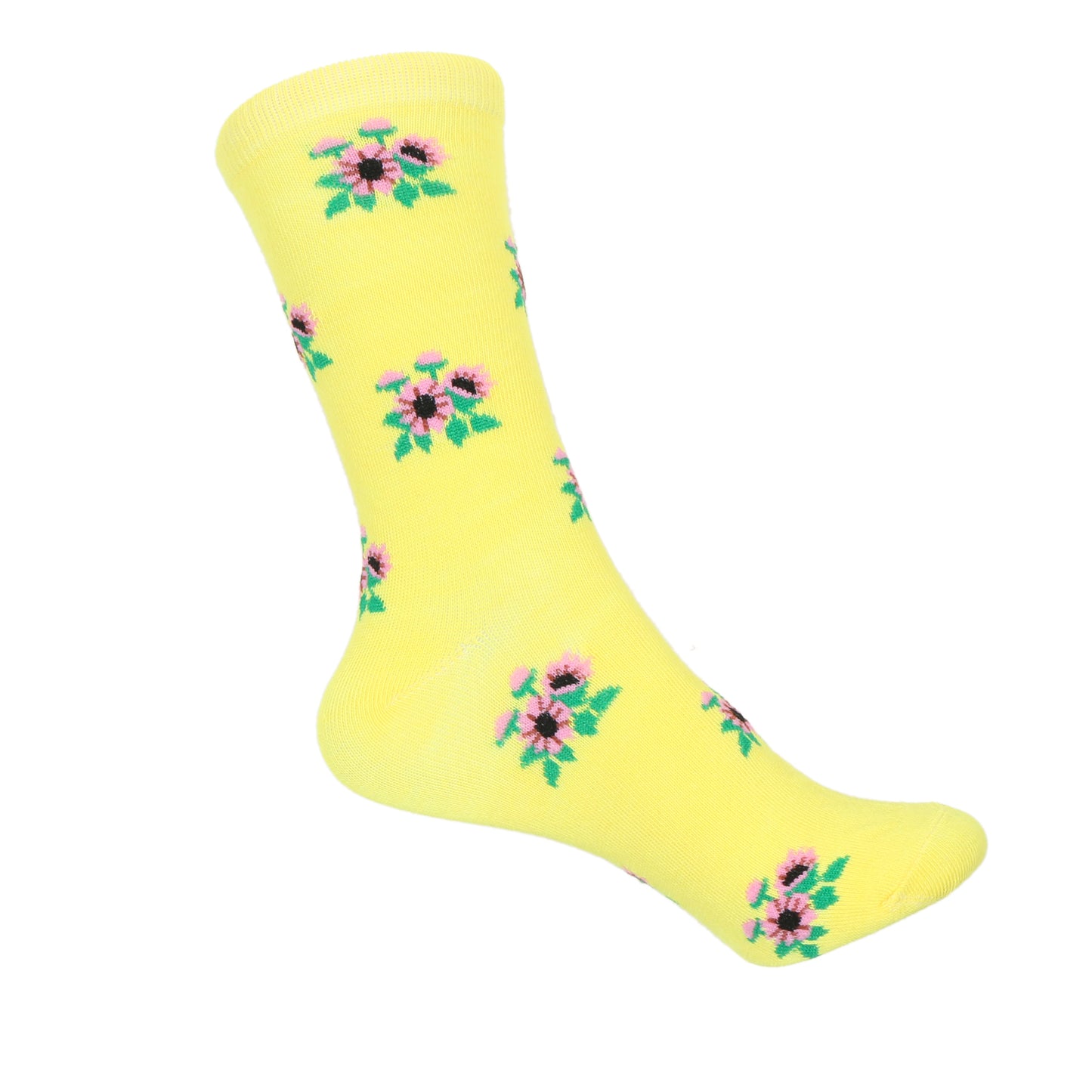 12 Pairs Women’s Lightweight Sunflower Patterned Cotton Crew Caual Cute Socks
