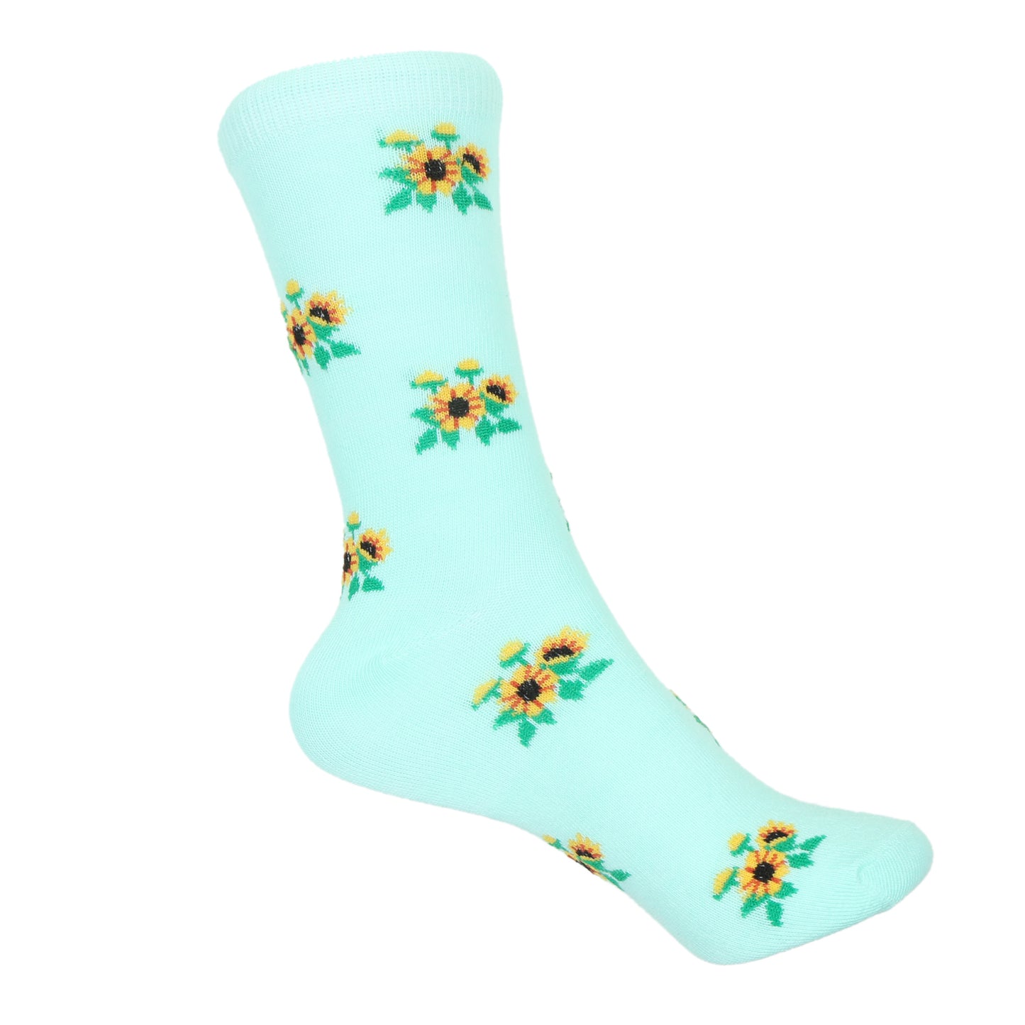12 Pairs Women’s Lightweight Sunflower Patterned Cotton Crew Caual Cute Socks