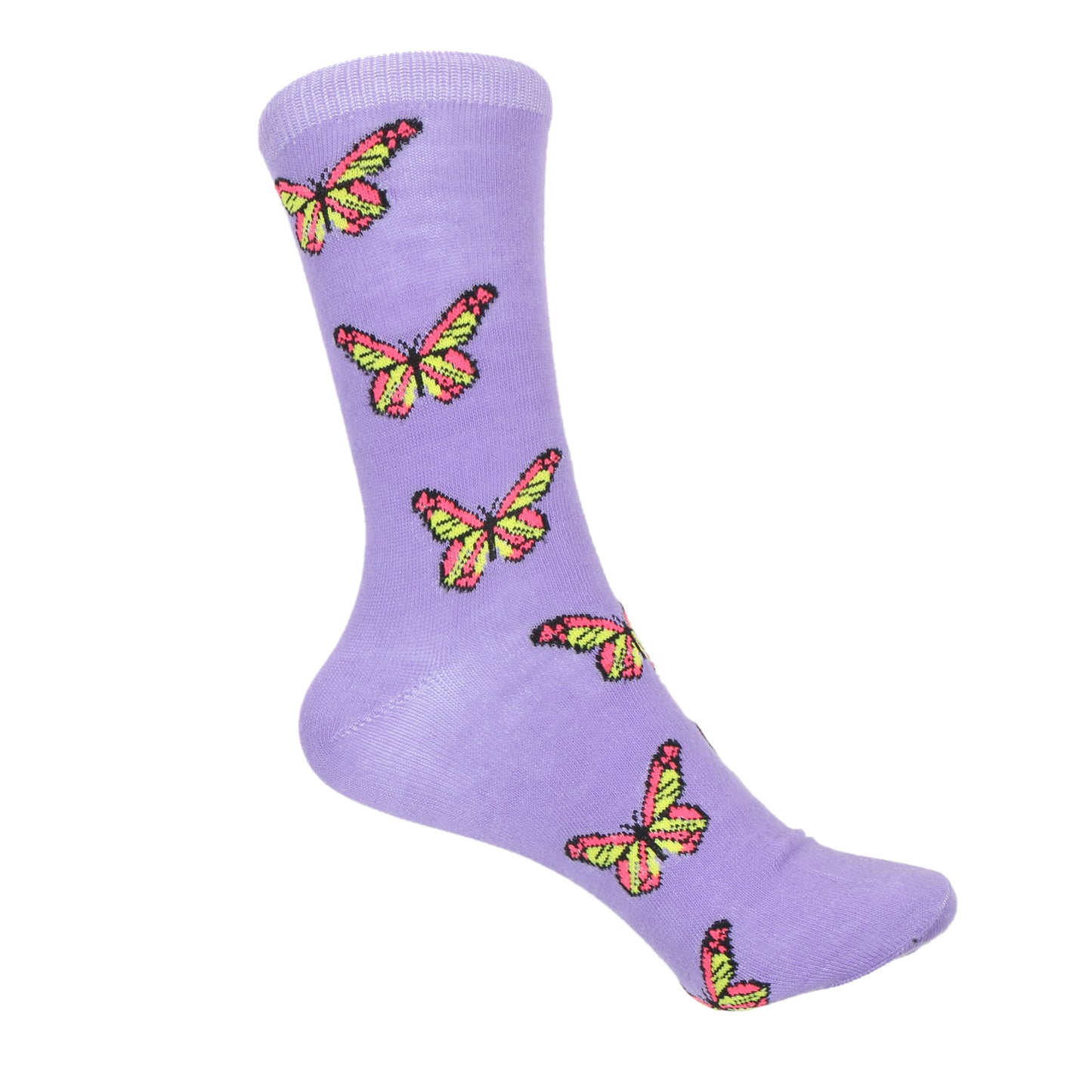 12 Pairs Women’s Lightweight Butterfly Patterned Cotton Crew Caual Cute Socks