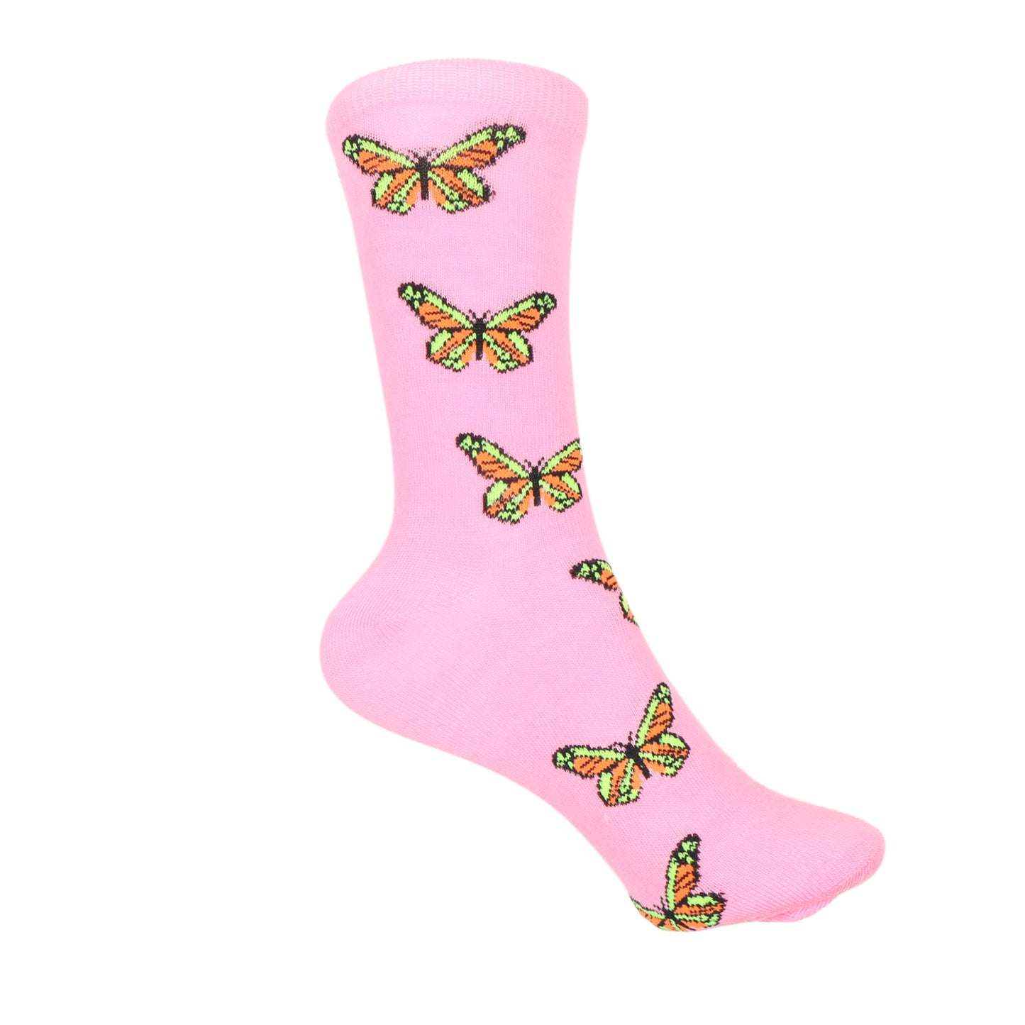 12 Pairs Women’s Lightweight Butterfly Patterned Cotton Crew Caual Cute Socks