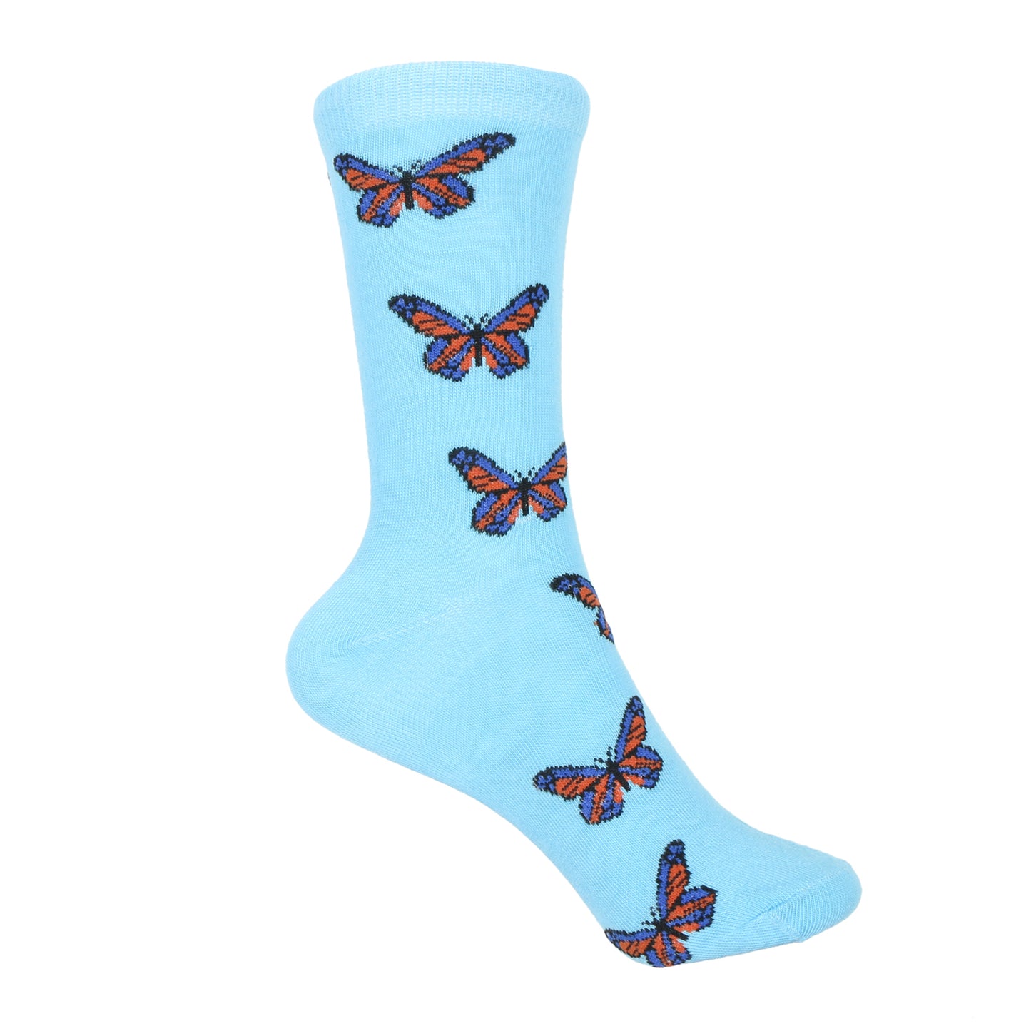 12 Pairs Women’s Lightweight Butterfly Patterned Cotton Crew Caual Cute Socks
