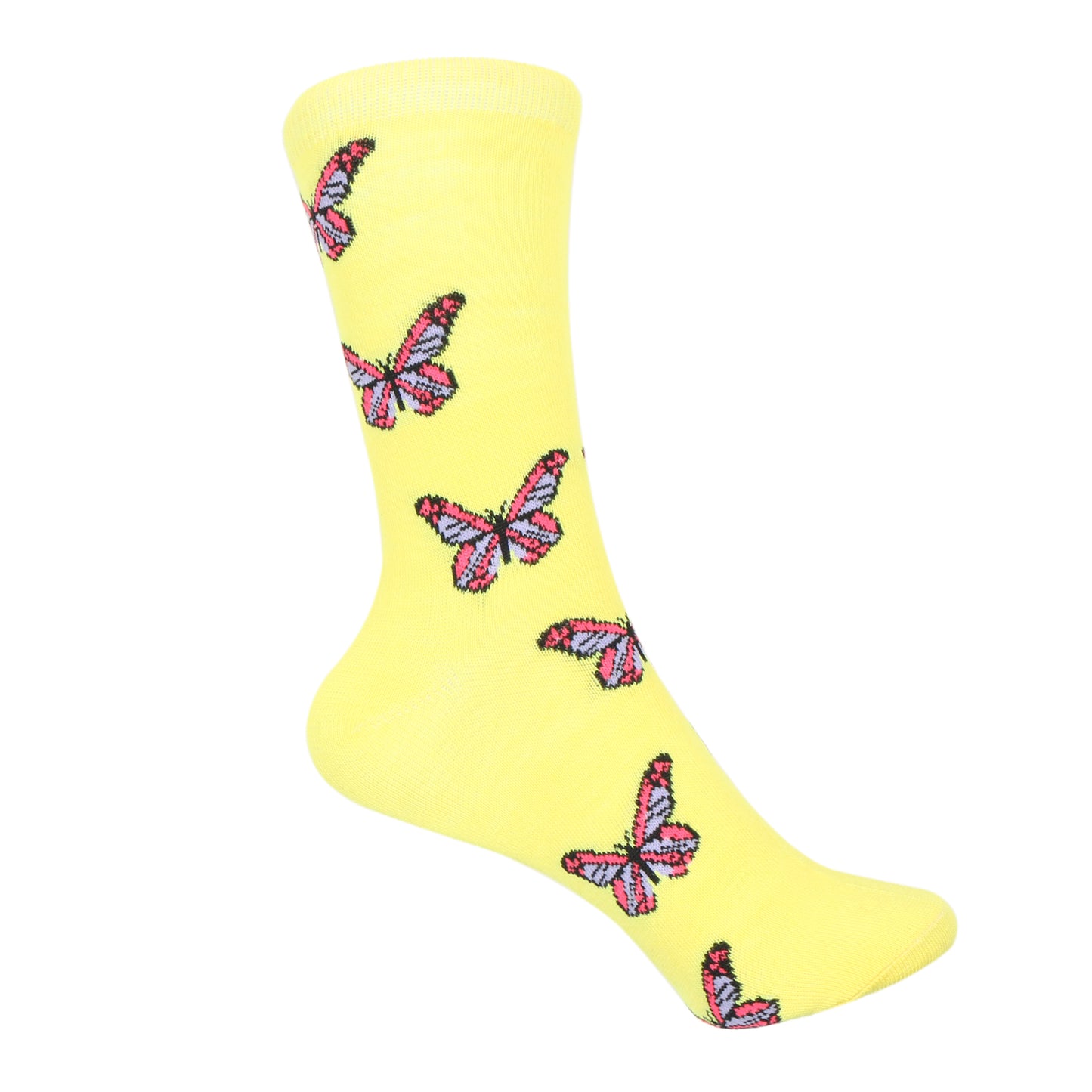 12 Pairs Women’s Lightweight Butterfly Patterned Cotton Crew Caual Cute Socks