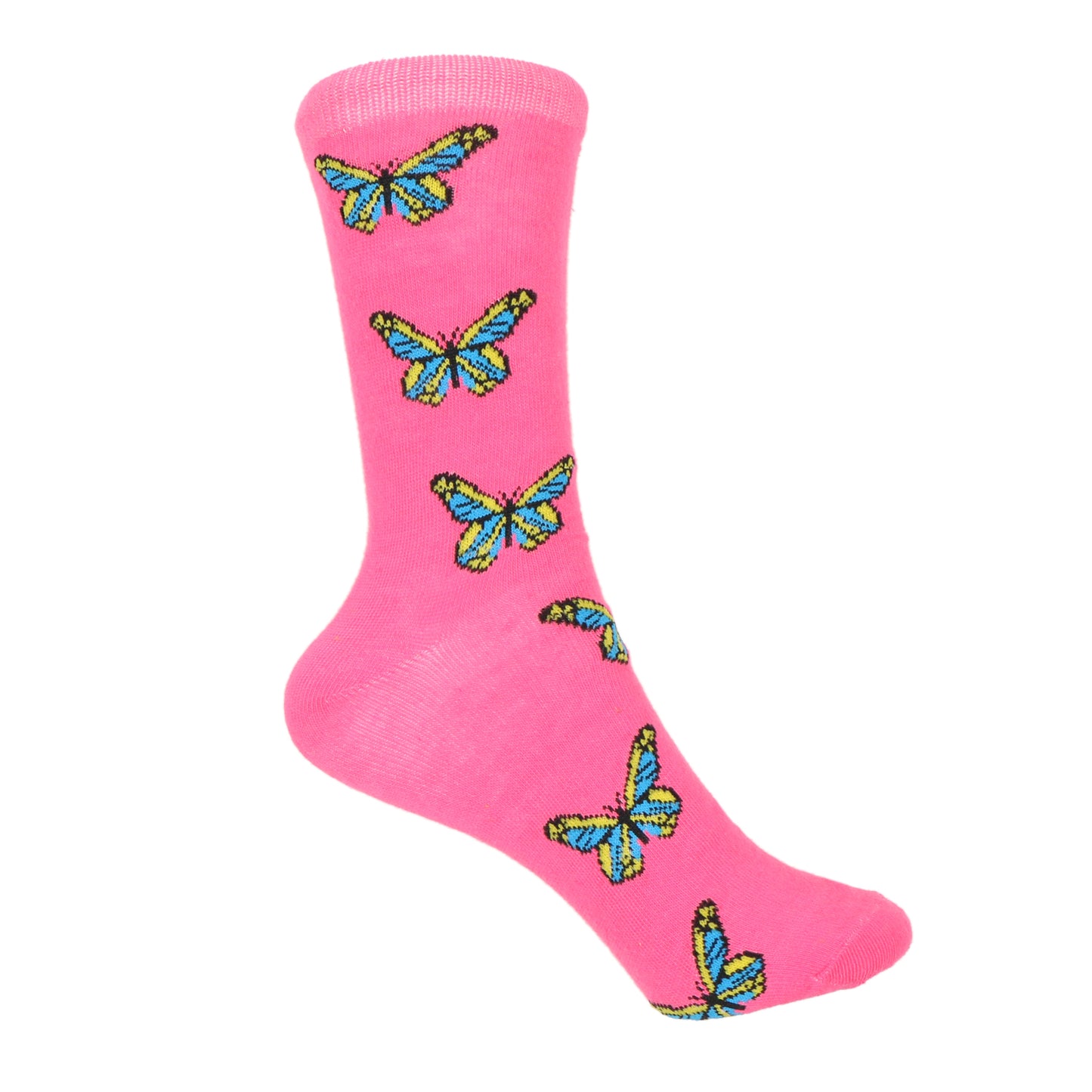 12 Pairs Women’s Lightweight Butterfly Patterned Cotton Crew Caual Cute Socks
