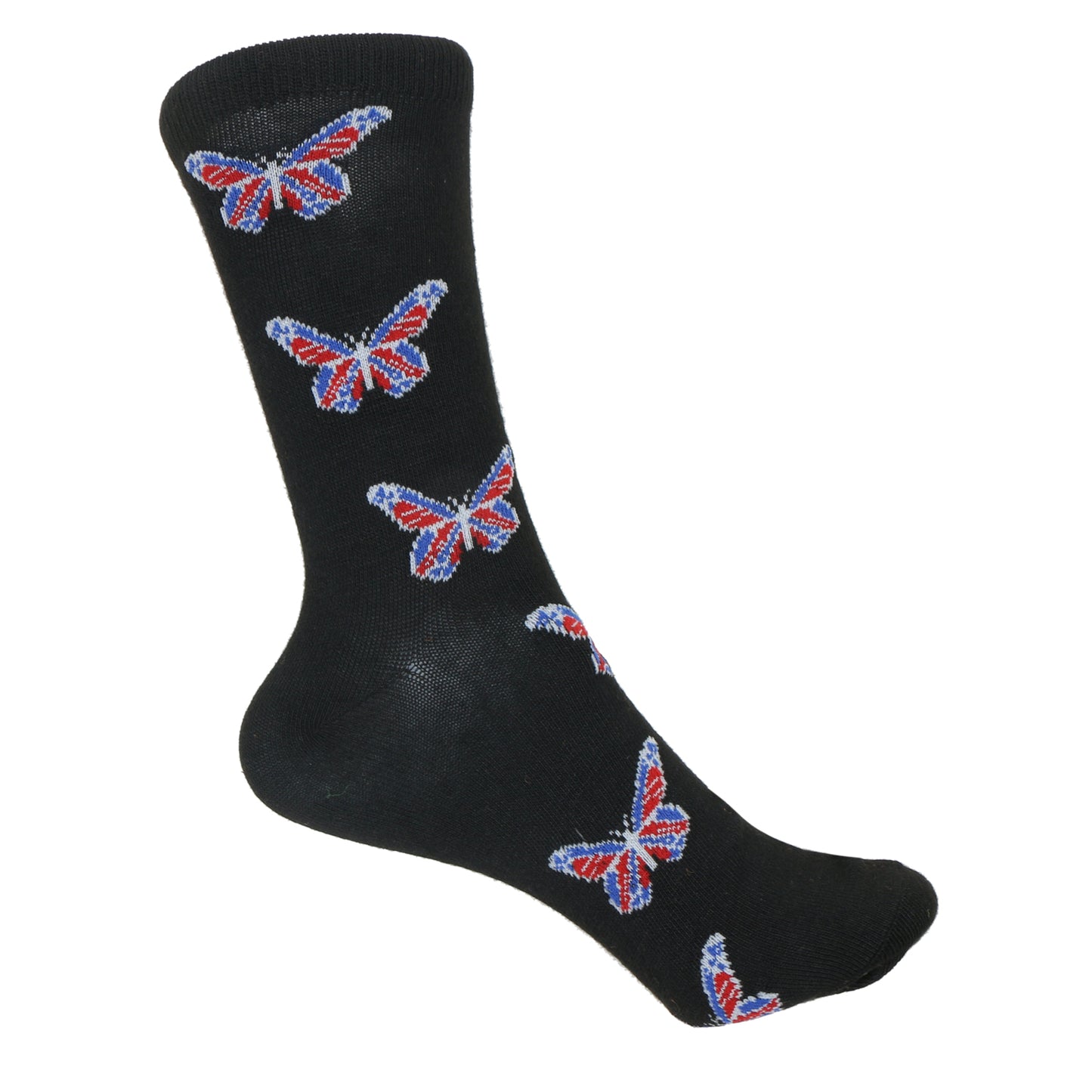 12 Pairs Women’s Lightweight Butterfly Patterned Cotton Crew Caual Cute Socks