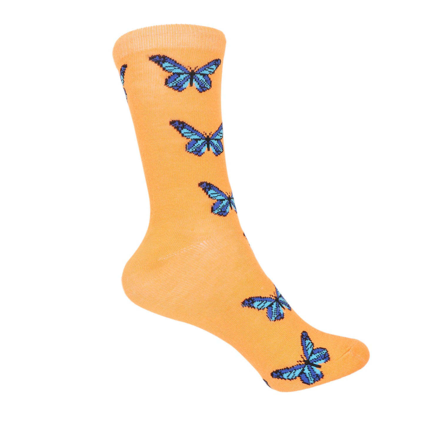 12 Pairs Women’s Lightweight Butterfly Patterned Cotton Crew Caual Cute Socks