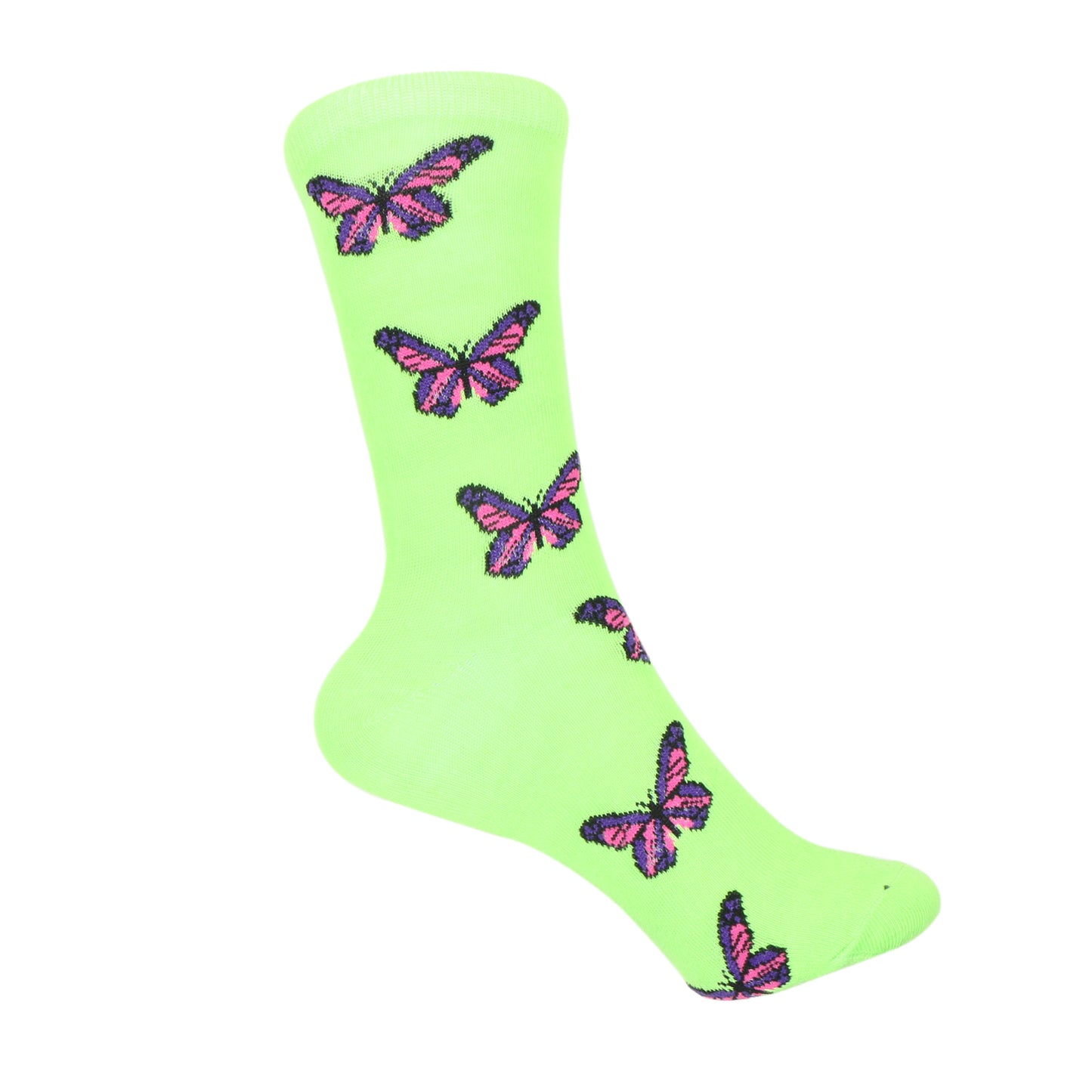 12 Pairs Women’s Lightweight Butterfly Patterned Cotton Crew Caual Cute Socks