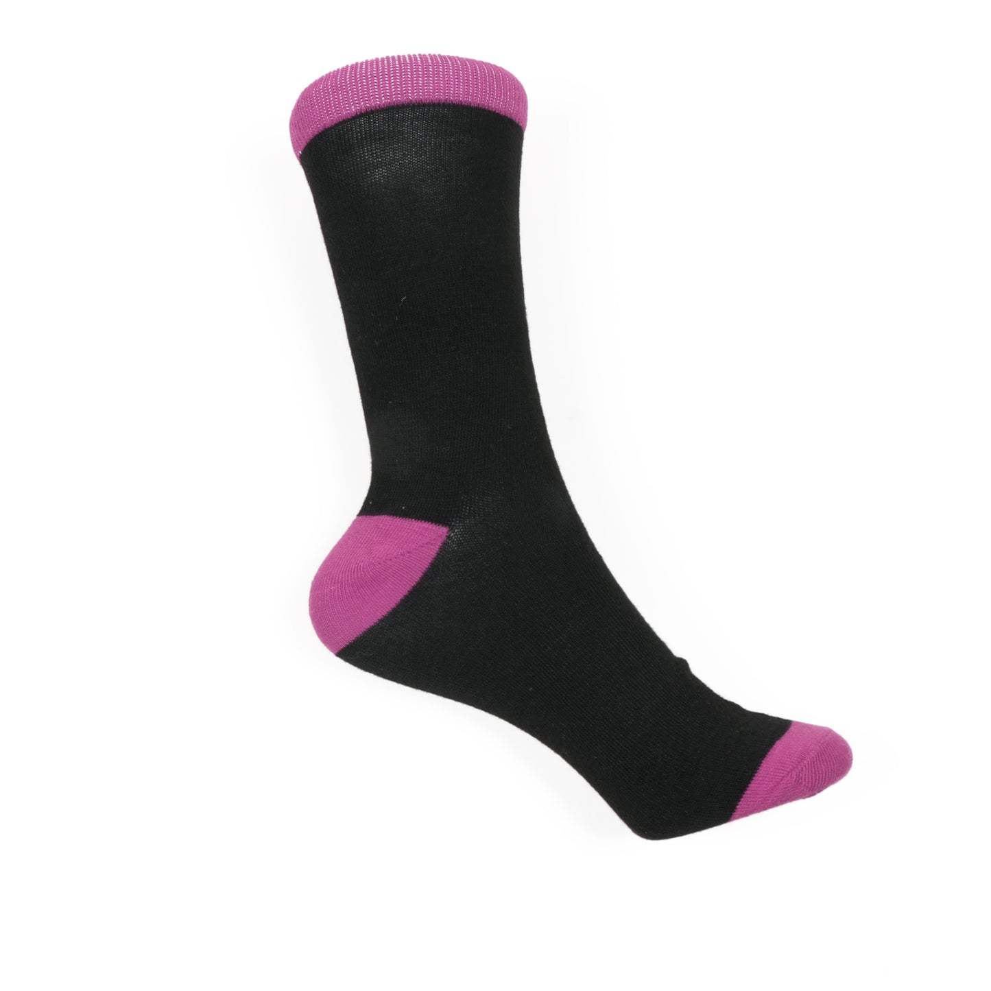 12 Pairs Women’s Lightweight Black Two Tone Solid Cotton Crew Caual Cute Socks