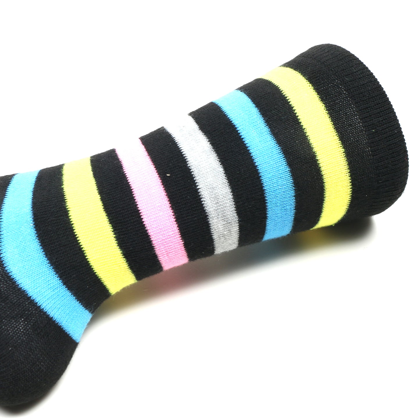 12 Pairs Women’s Lightweight Neon Rainbow Colored Striped Cotton Crew Caual Cute Socks