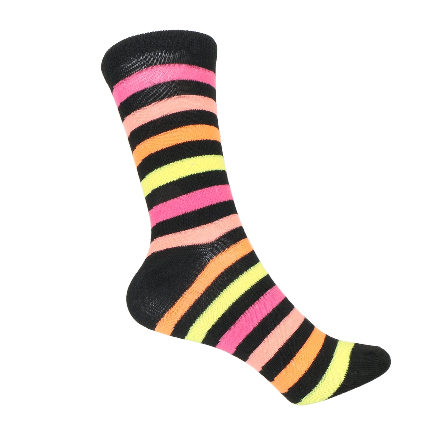 12 Pairs Women’s Lightweight Neon Rainbow Colored Striped Cotton Crew Caual Cute Socks