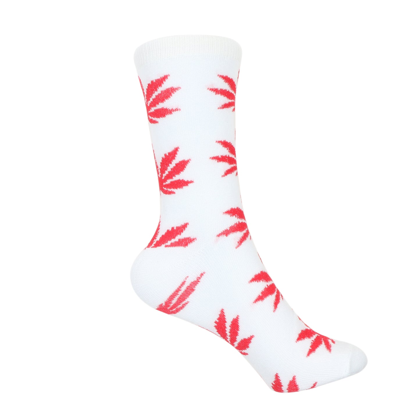 12 Pairs Women’s Lightweight Weeds Leaf Patterned Cotton Crew Caual Cute Socks