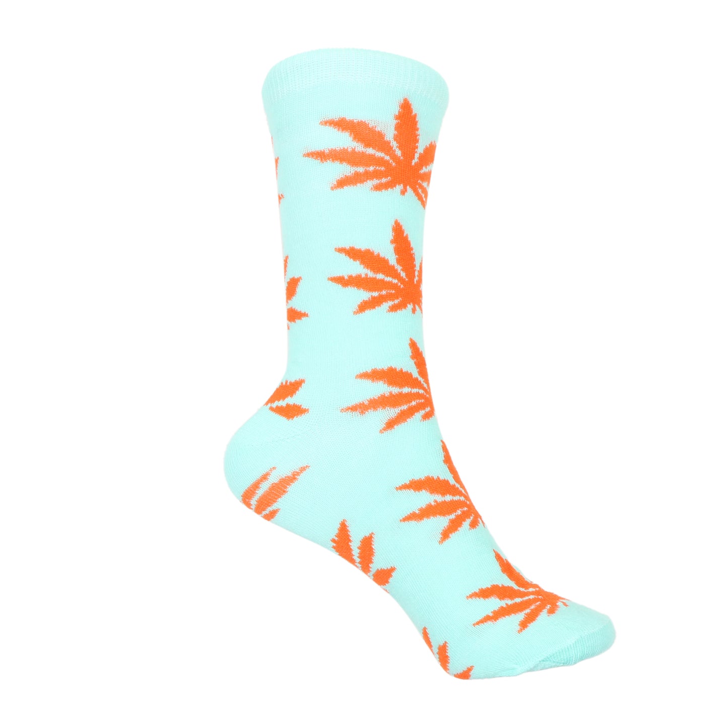 12 Pairs Women’s Lightweight Weeds Leaf Patterned Cotton Crew Caual Cute Socks