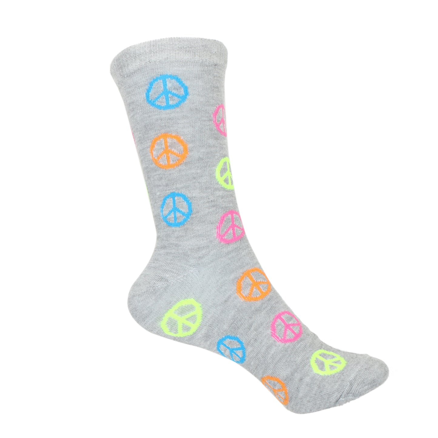 12 Pairs Women’s Lightweight Peace Sign Patterned Cotton Crew Caual Cute Socks
