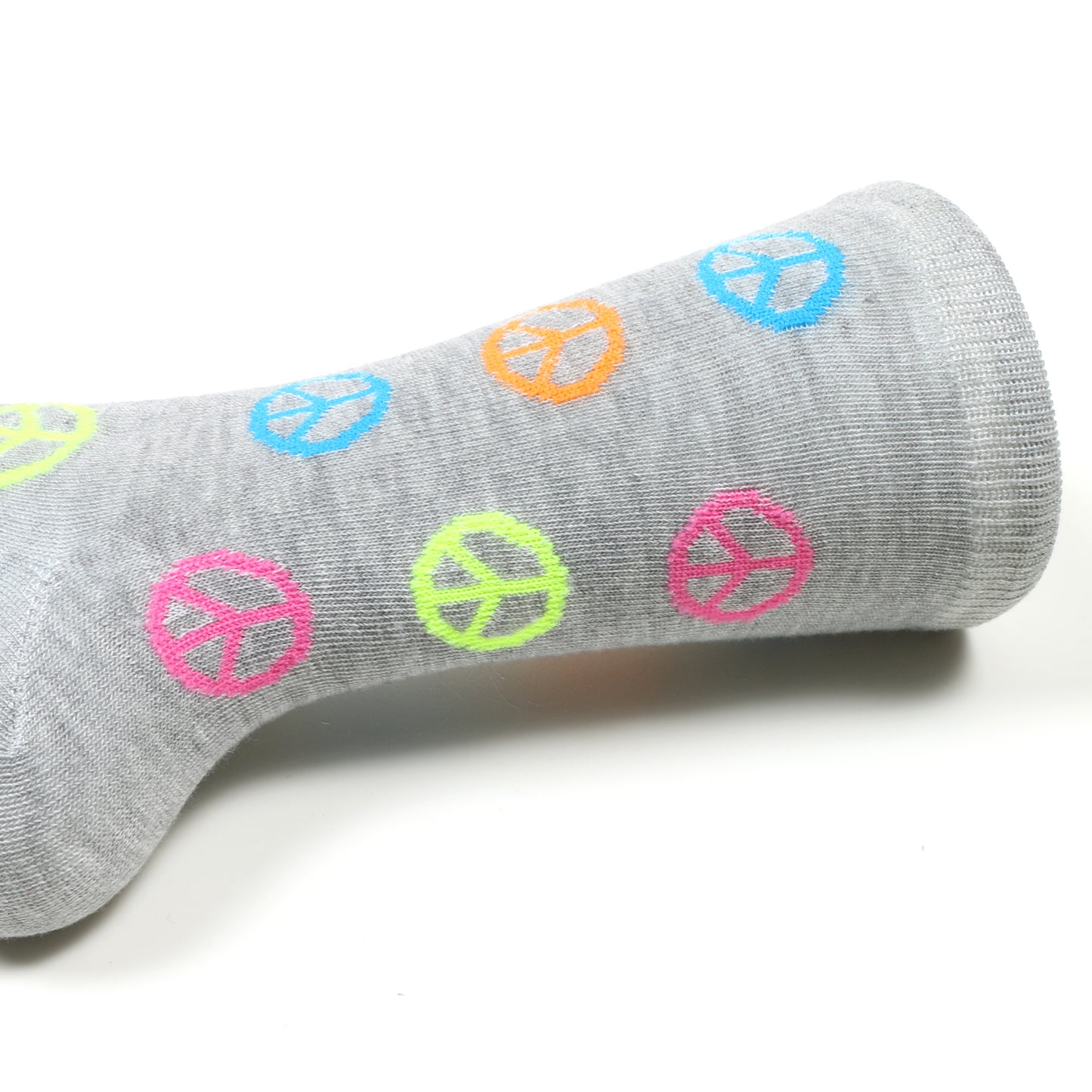 12 Pairs Women’s Lightweight Peace Sign Patterned Cotton Crew Caual Cute Socks