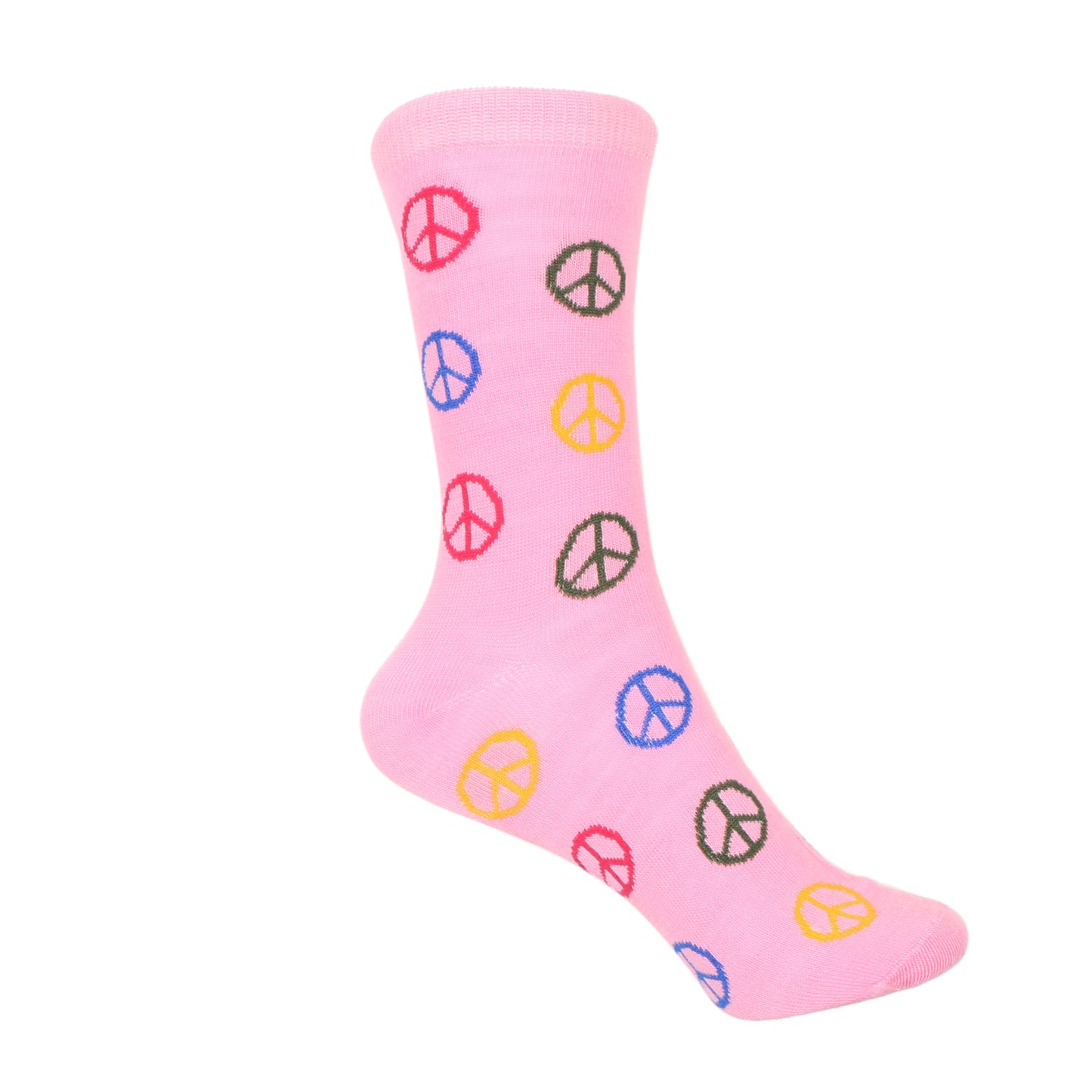 12 Pairs Women’s Lightweight Peace Sign Patterned Cotton Crew Caual Cute Socks