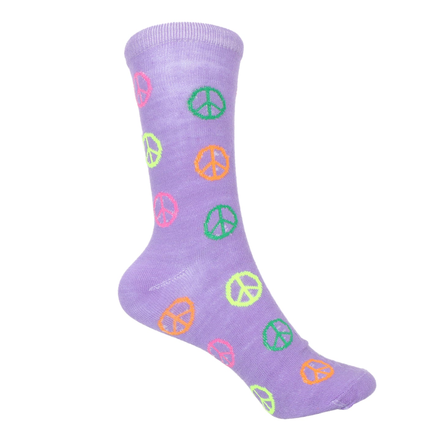 12 Pairs Women’s Lightweight Peace Sign Patterned Cotton Crew Caual Cute Socks