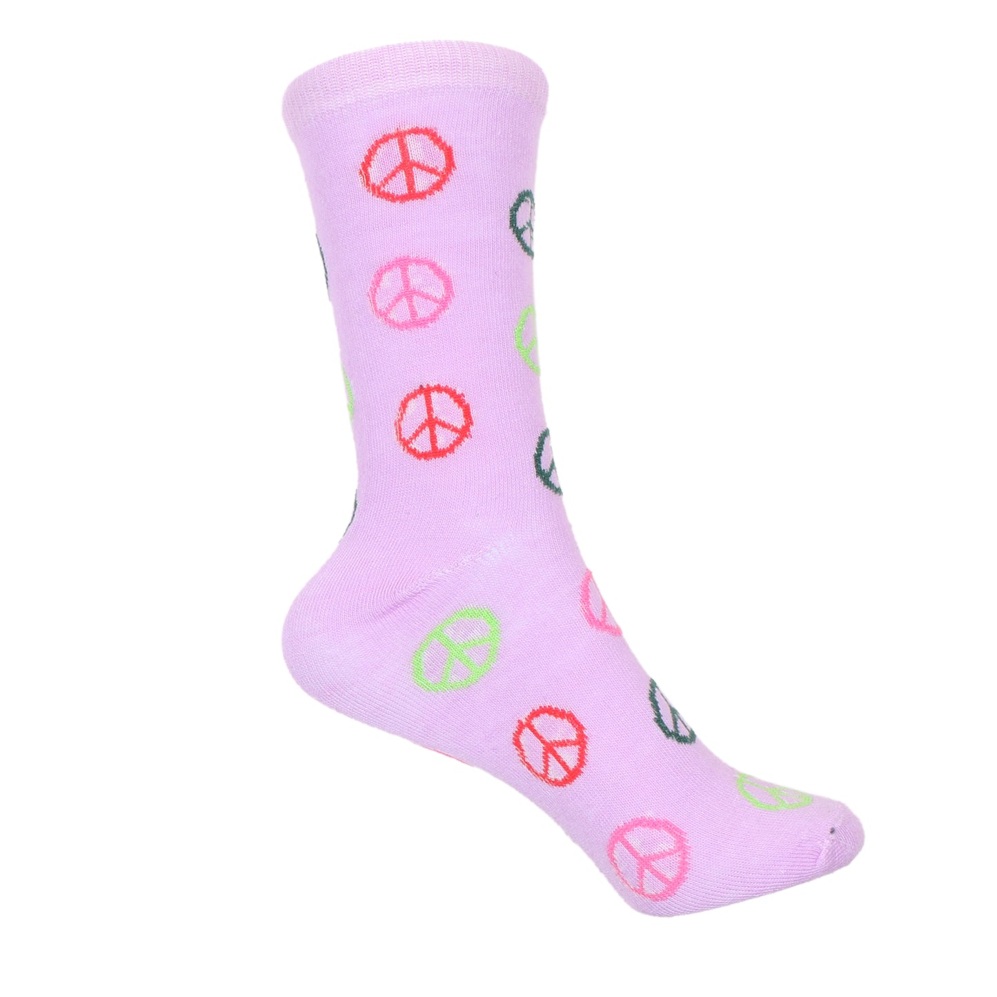 12 Pairs Women’s Lightweight Peace Sign Patterned Cotton Crew Caual Cute Socks