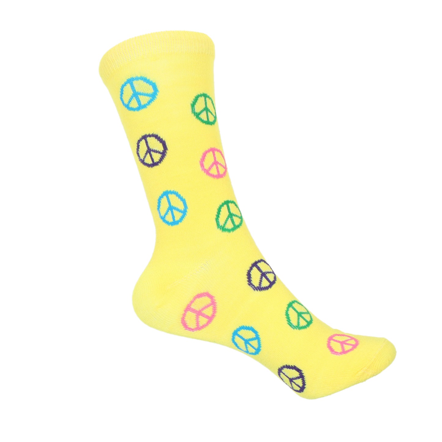 12 Pairs Women’s Lightweight Peace Sign Patterned Cotton Crew Caual Cute Socks